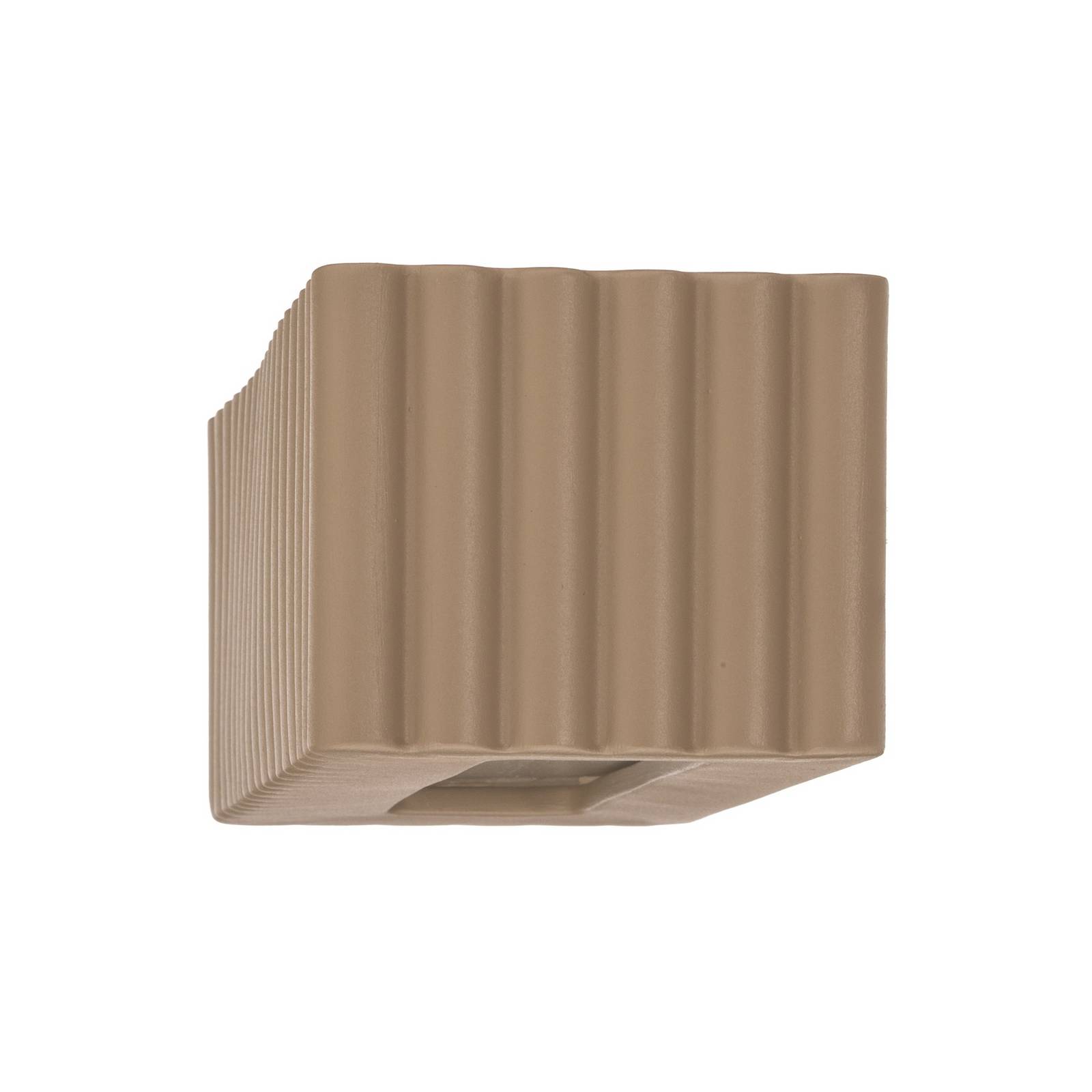 Kinkiet Rigata, kolor taupe, ceramika, długość 34 cm, światło skierowane w