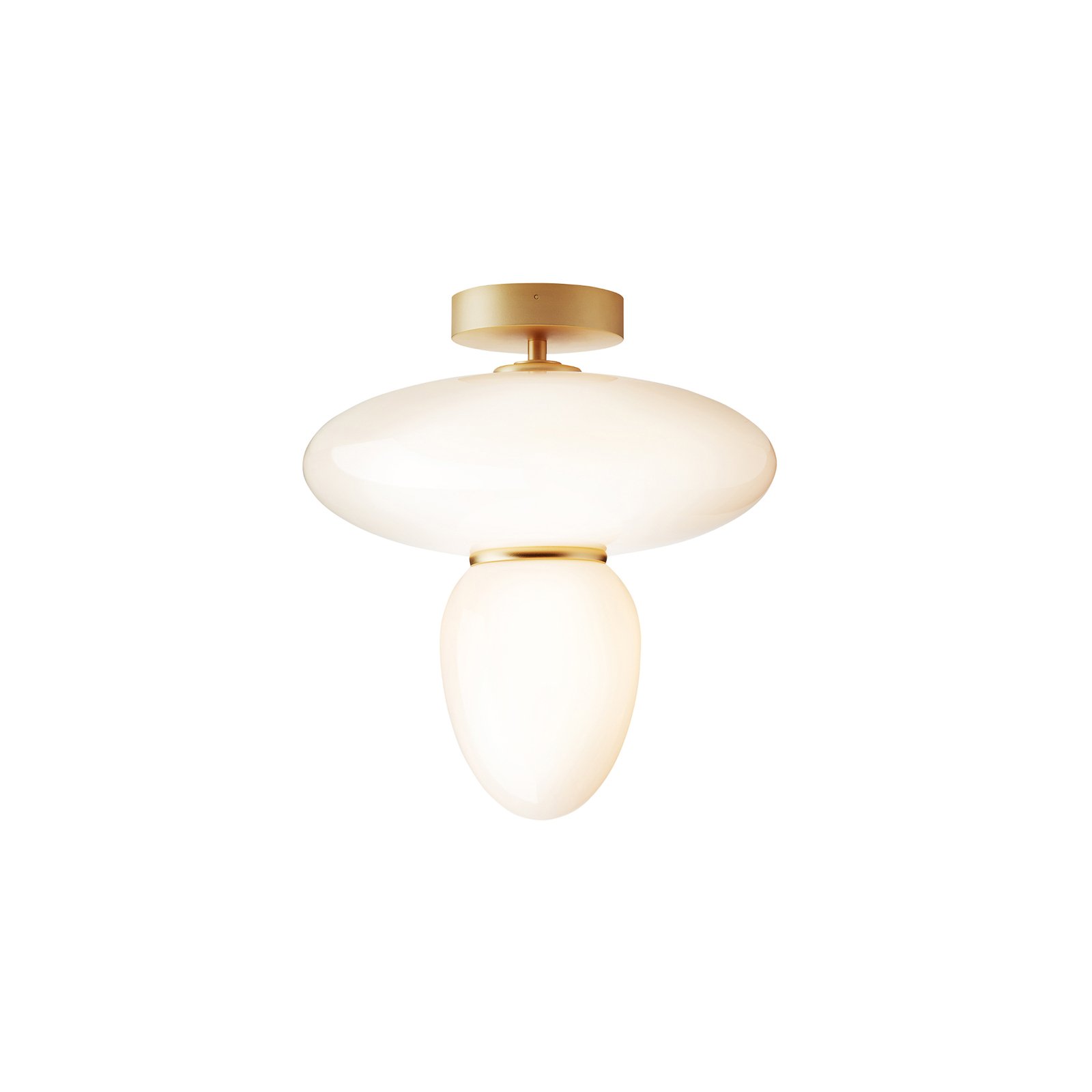 Rizzatto 42 Taklampe Opal/Satin Brass - Nuura