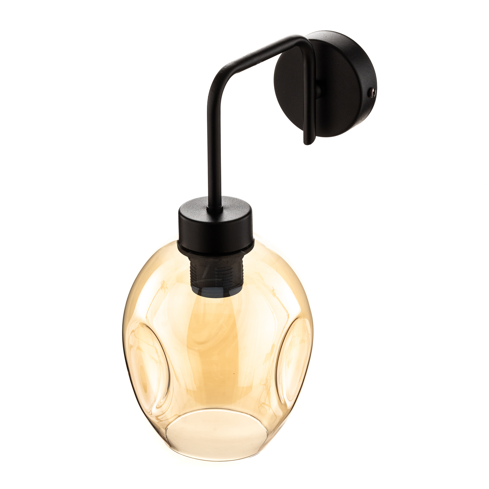 Wandlamp Lukka, 1-lamp, zwart/amber