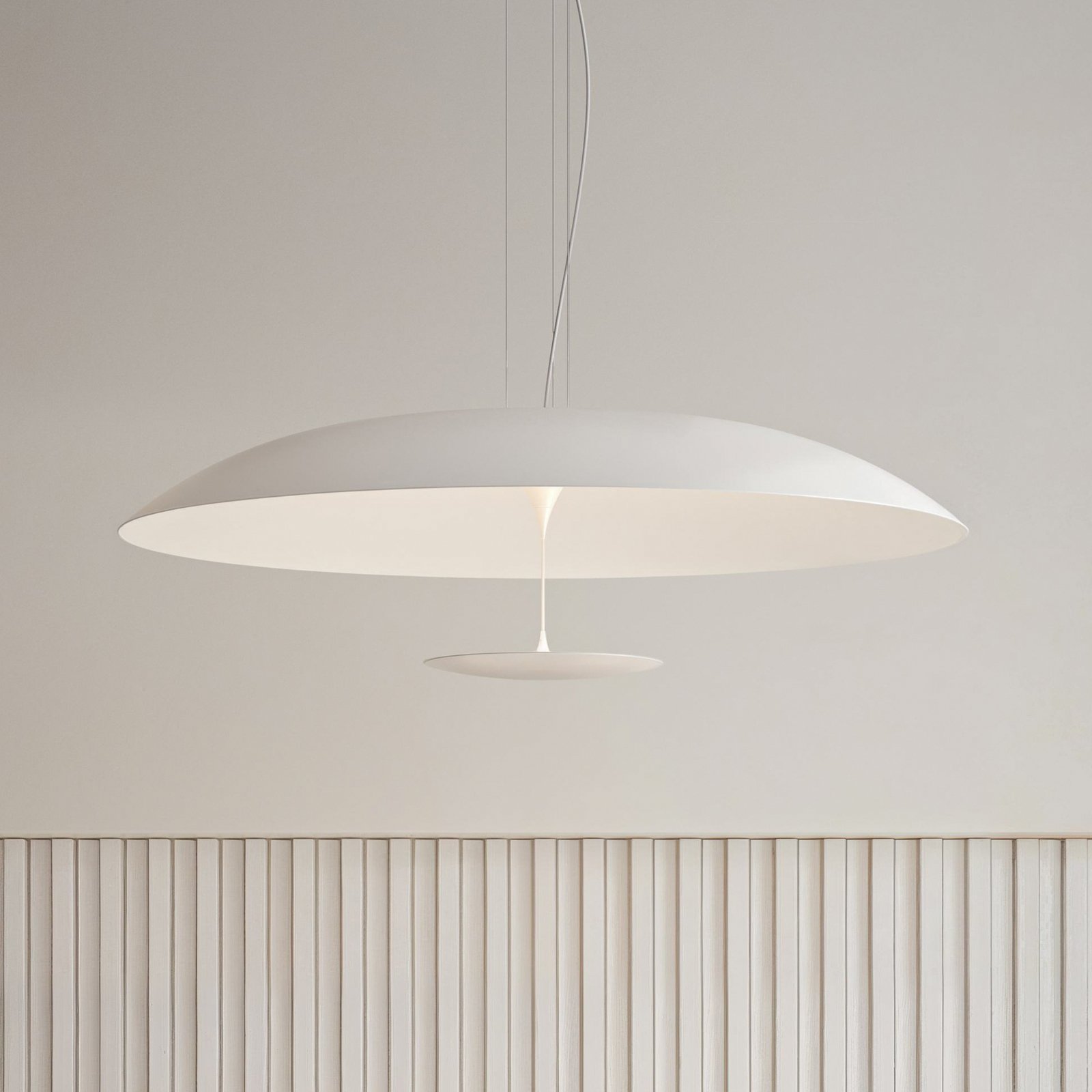 Karman LED pendant light BLANCO, Ø 92 cm, white, metal