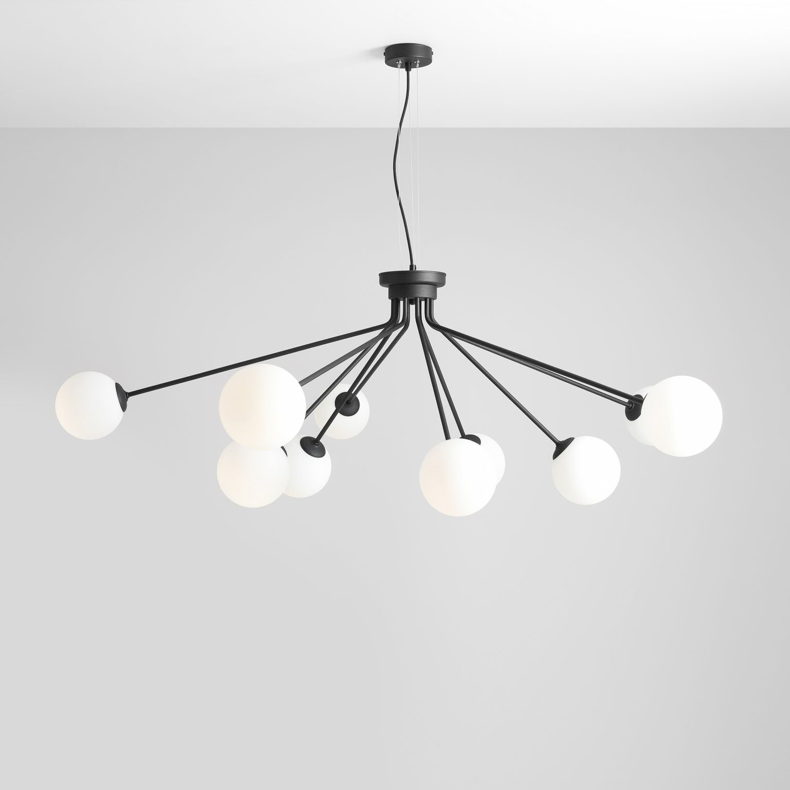 Suspension 1082M1, à 10 lampes, noire