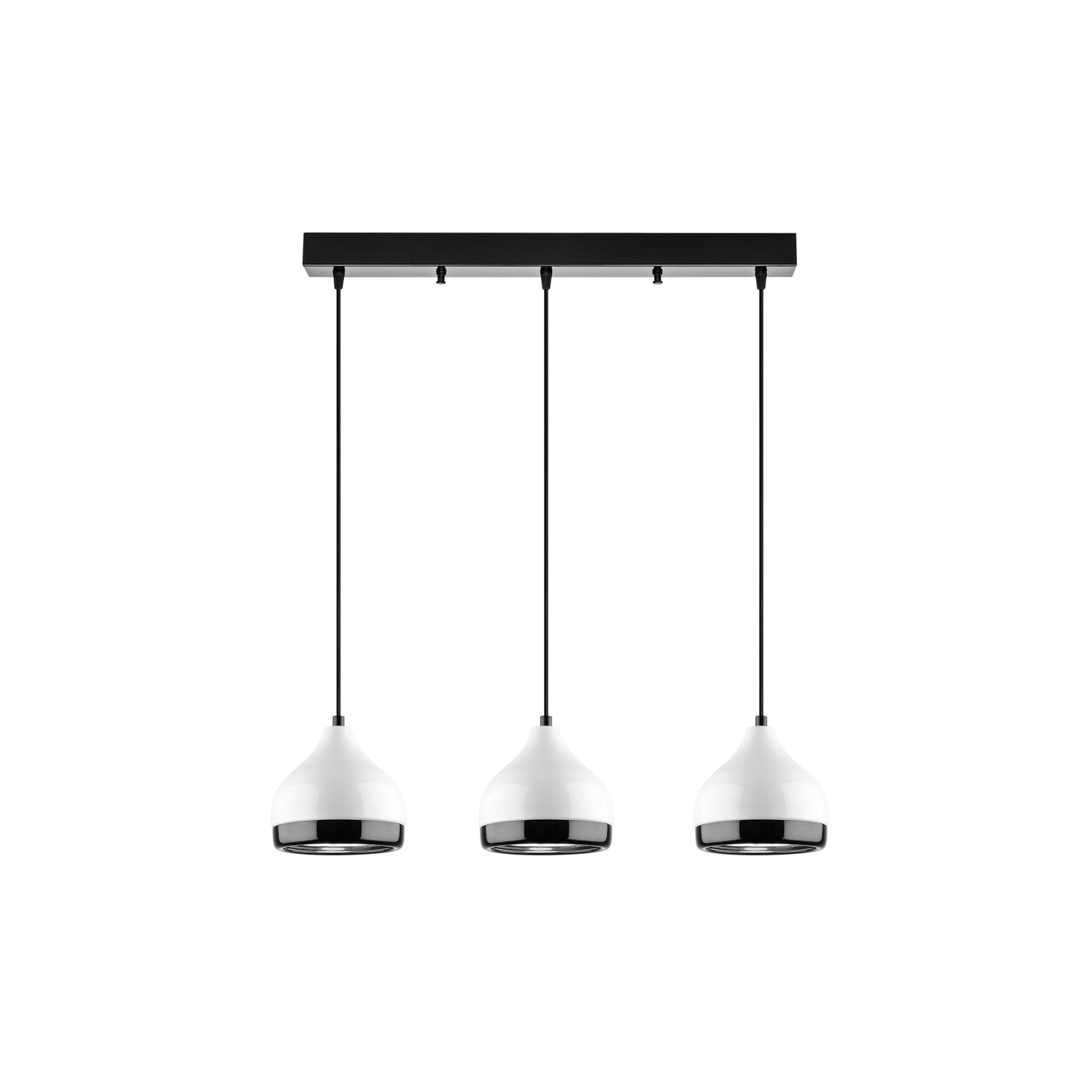 Hanglamp Yildo 6878 wit/zwart metaal 3-lamps lineair