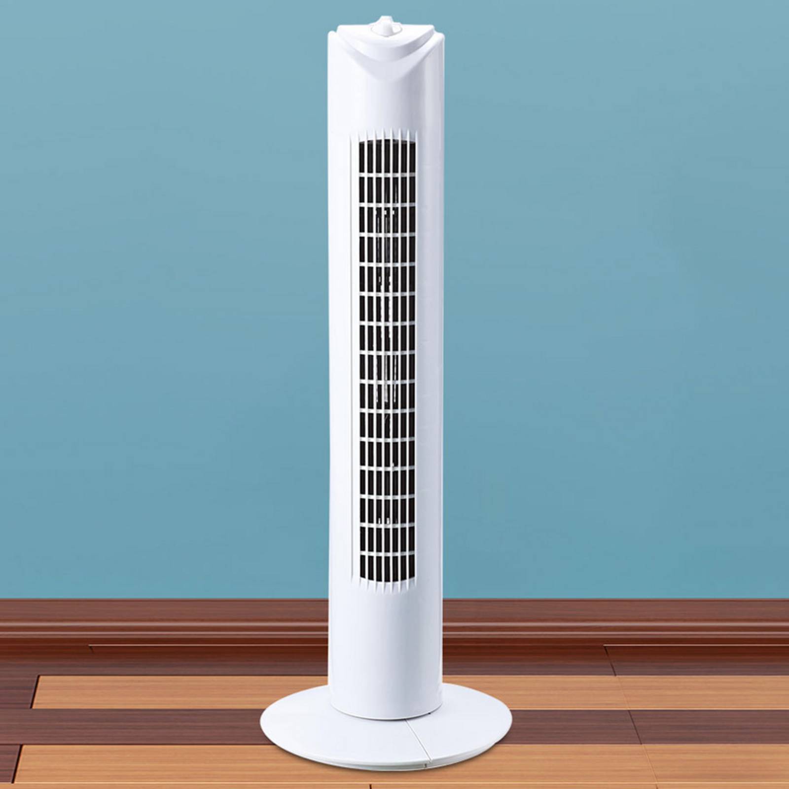 Tower pedestal fan, white, 3 speeds Lights.co.uk