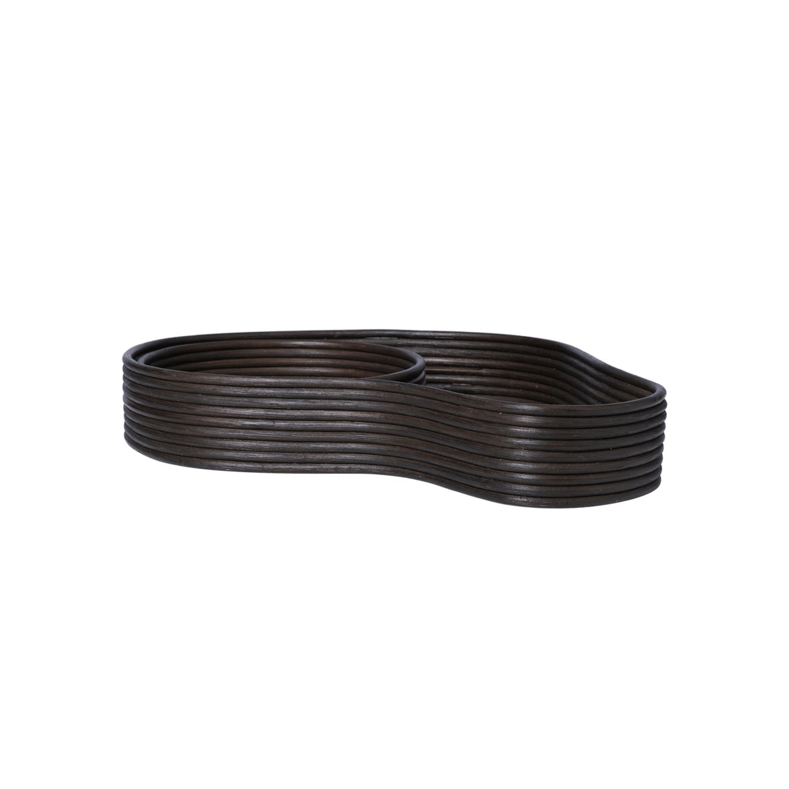 Isola Tablett, dunkelbraun, 2er-Set, Rattan - ferm LIVING