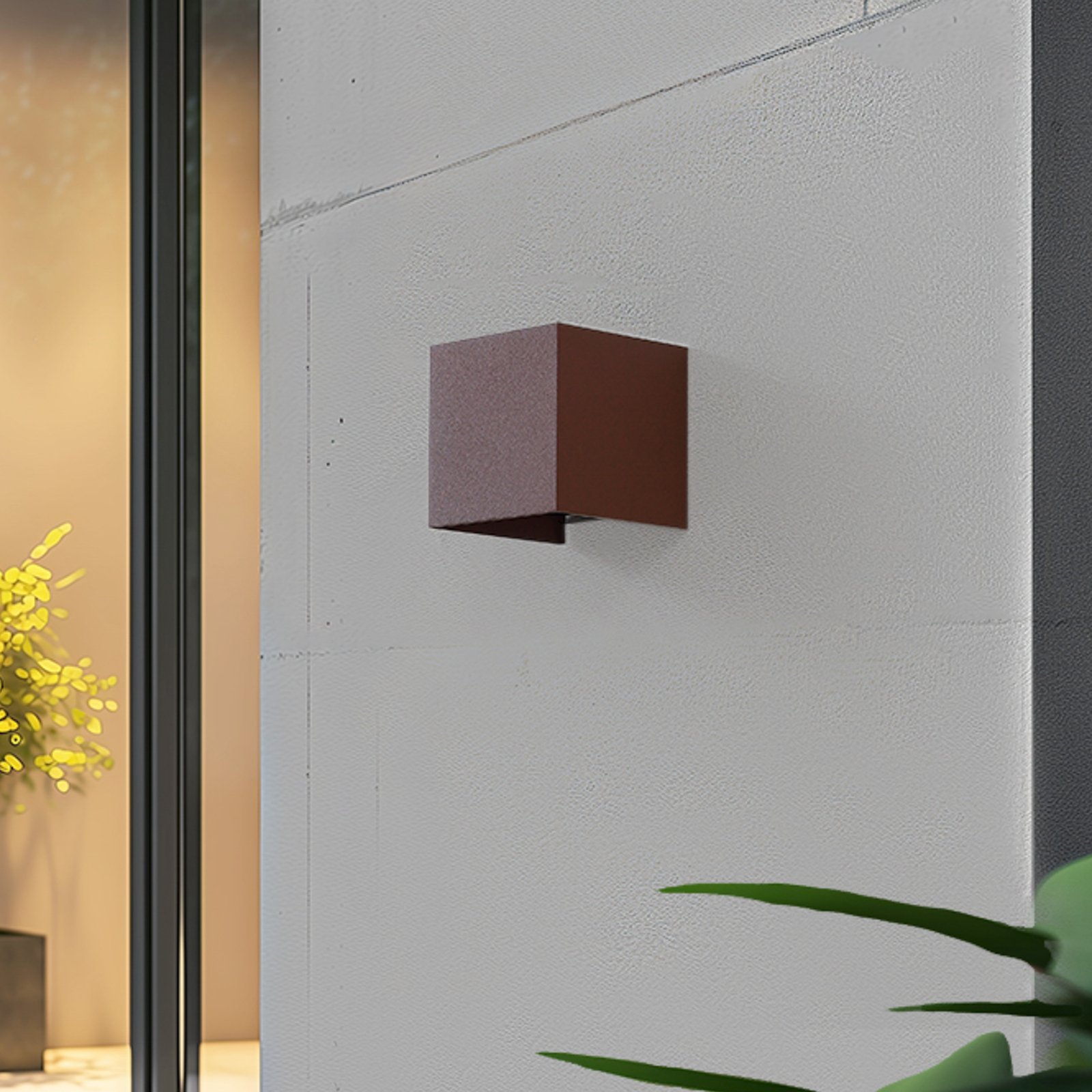 Dara Square LED Smart Ao ar livre Candeeiro de parede Ferrugem - Lindby