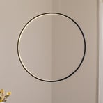 LED-Hängeleuchte Saturno vertikal, schwarz, Ø 80 cm, Metall