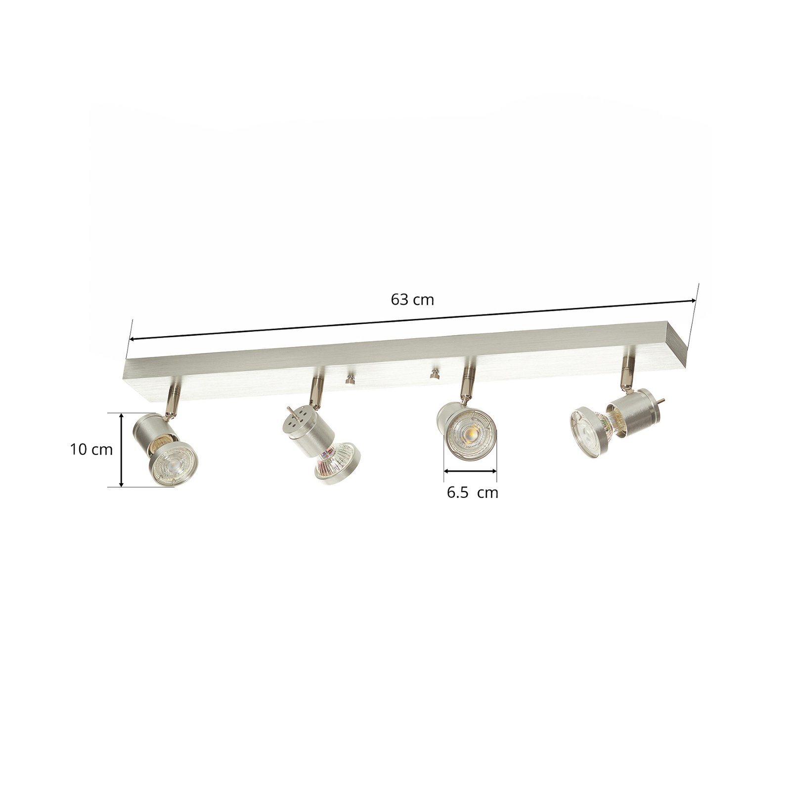 Spot da soffitto Asto a 4 luci con anello dec.