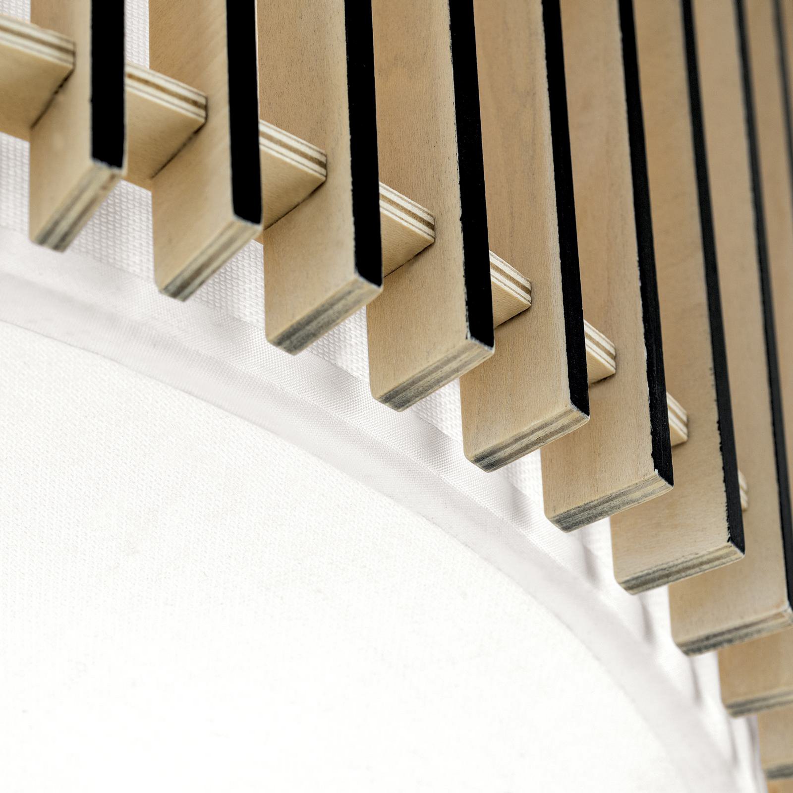 Loftlampe Tarta, Ø 50 cm, træ, tekstildiffusor, 4 x E27