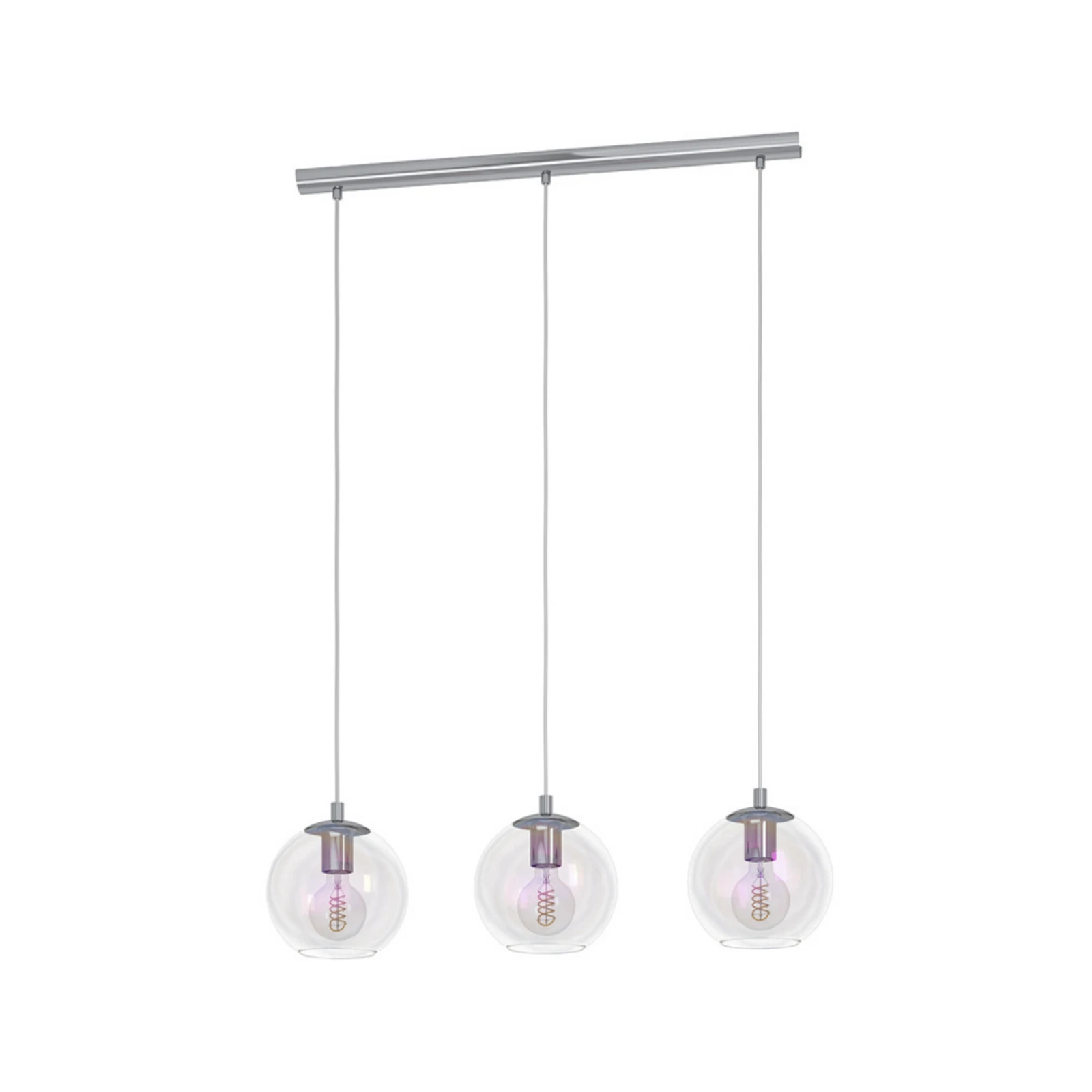 EGLO Hängelampe ARISCANI 2, 77 cm 3-flg.,  chrom/irisierend