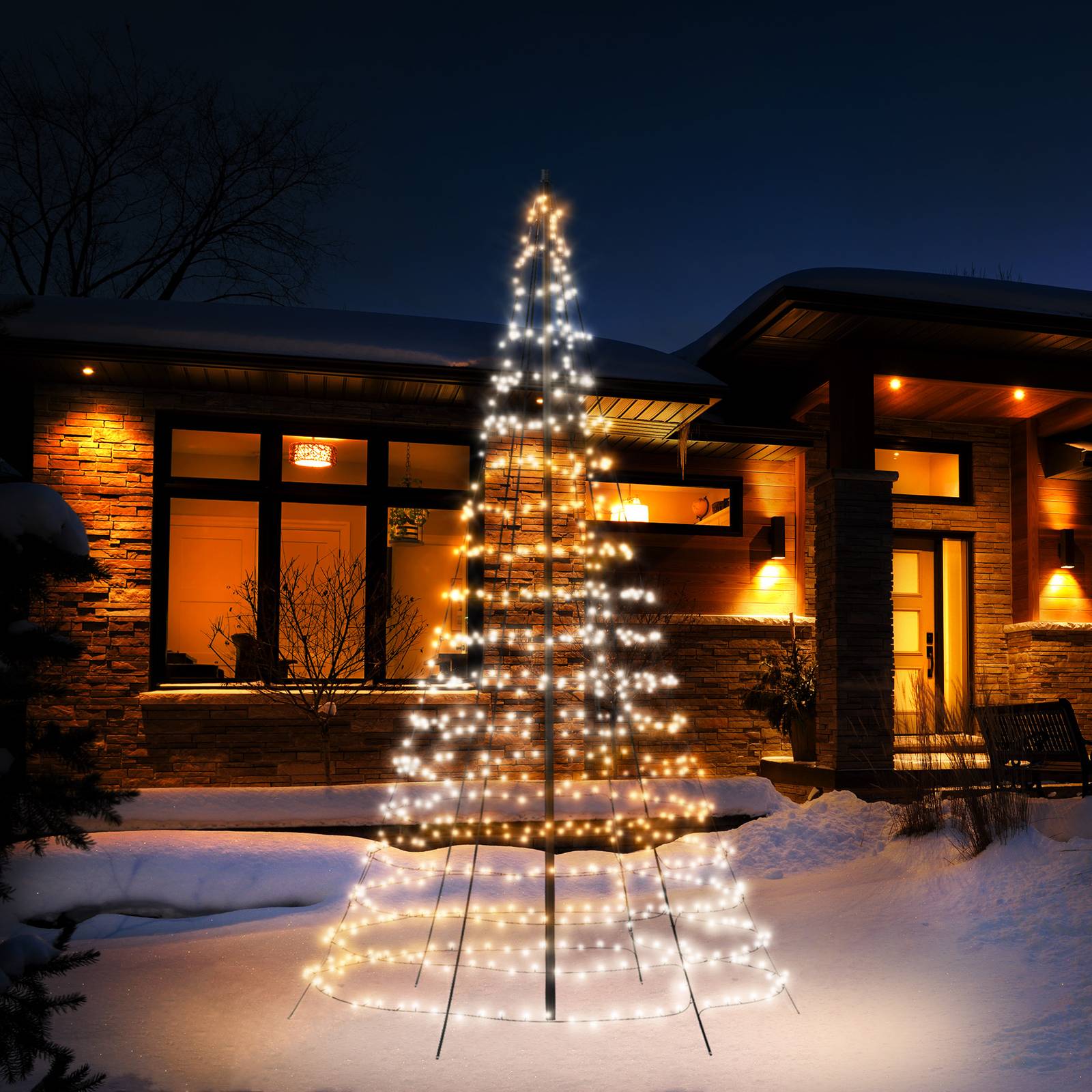 twinkly Twinkly Light Tree for outdoors RGBW, height 400cm, plastic, 47 W, H: 400 cm