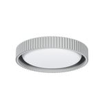 Stropné LED svetlo Colbie, sivé s rebrovaním, Ø 46 cm, stmievateľné – Lindby