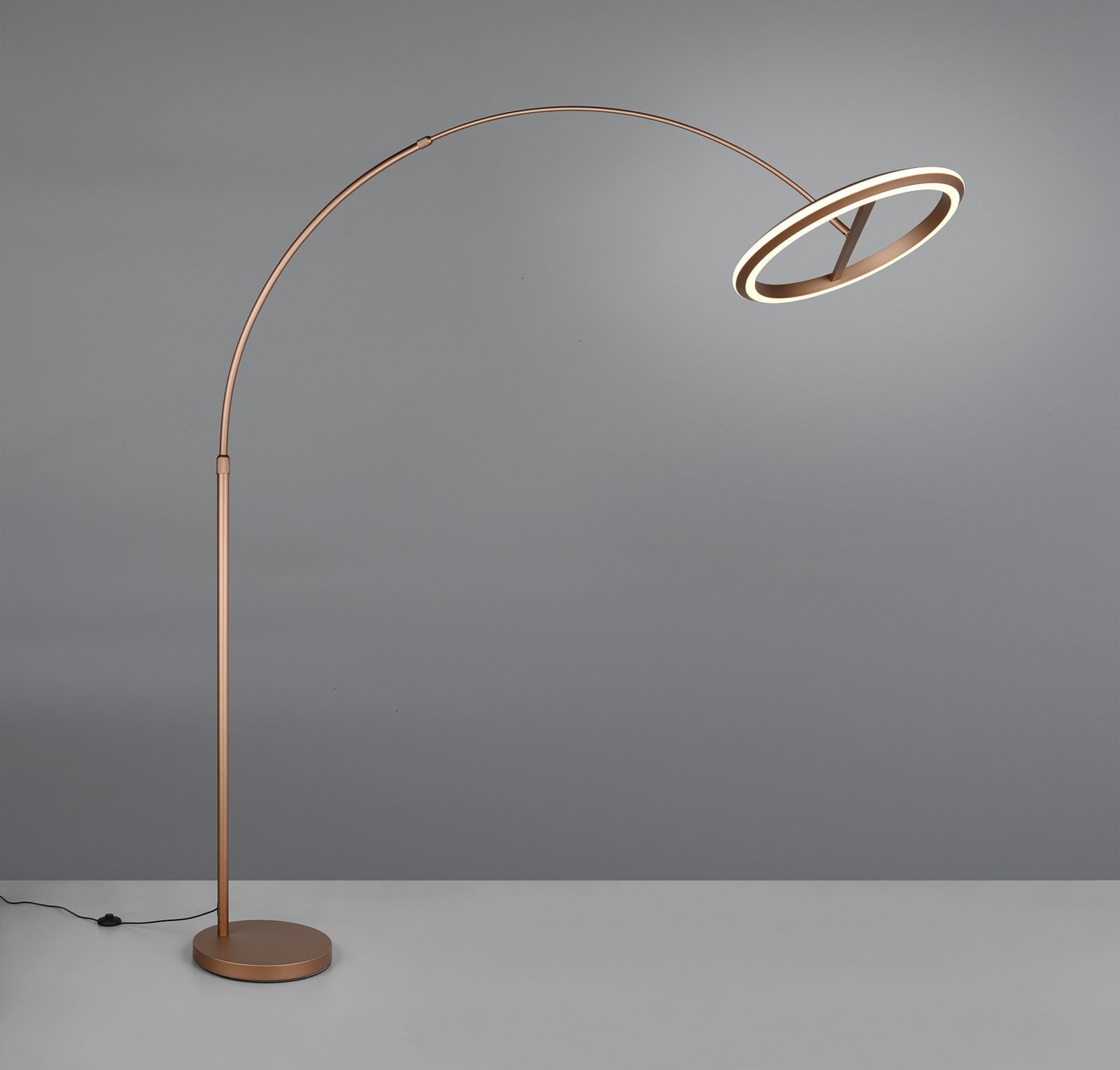 Trio Lighting Lampadar LED cu arc Amador maro cafea înălțime 205 cm Metal - Camera de zi / sufragerie - Modern