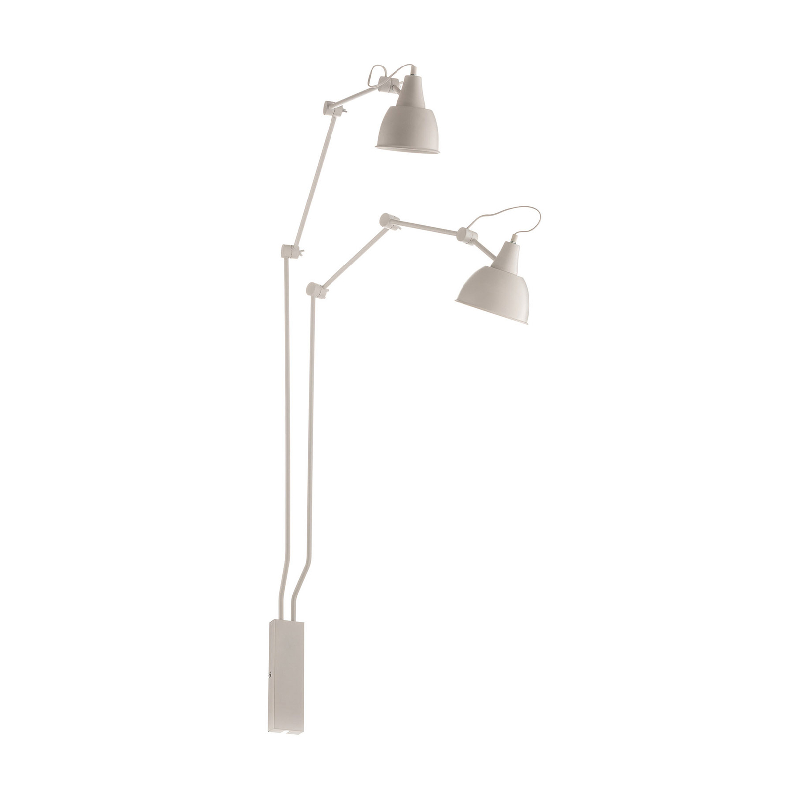 Wandlamp 814, verstelbaar, 2-lamps, wit