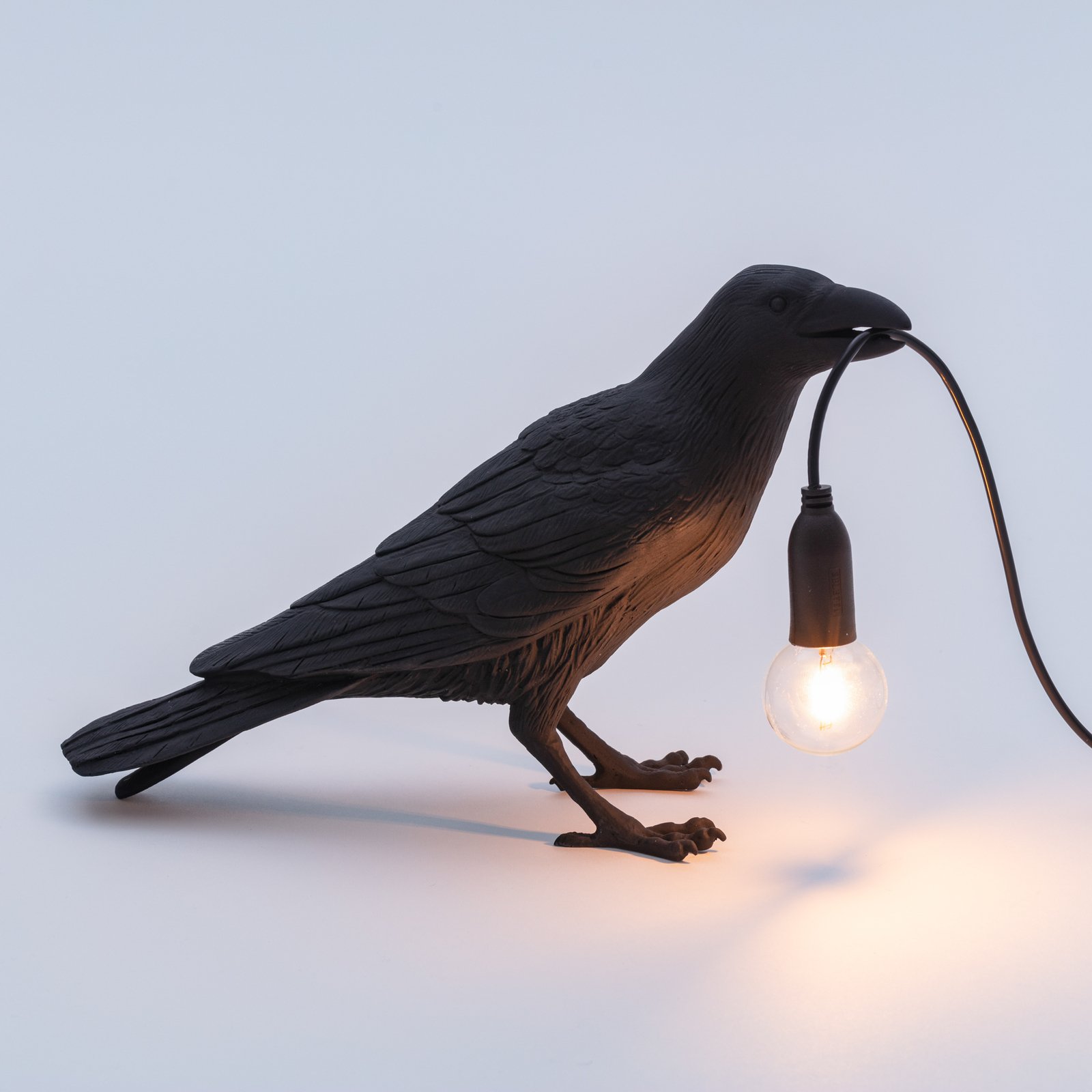 SELETTI Bird Lamp LED-Dekolampe wartend schwarz