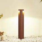 Lucande LED path light Raiku, rust-coloured, aluminium, 65 cm