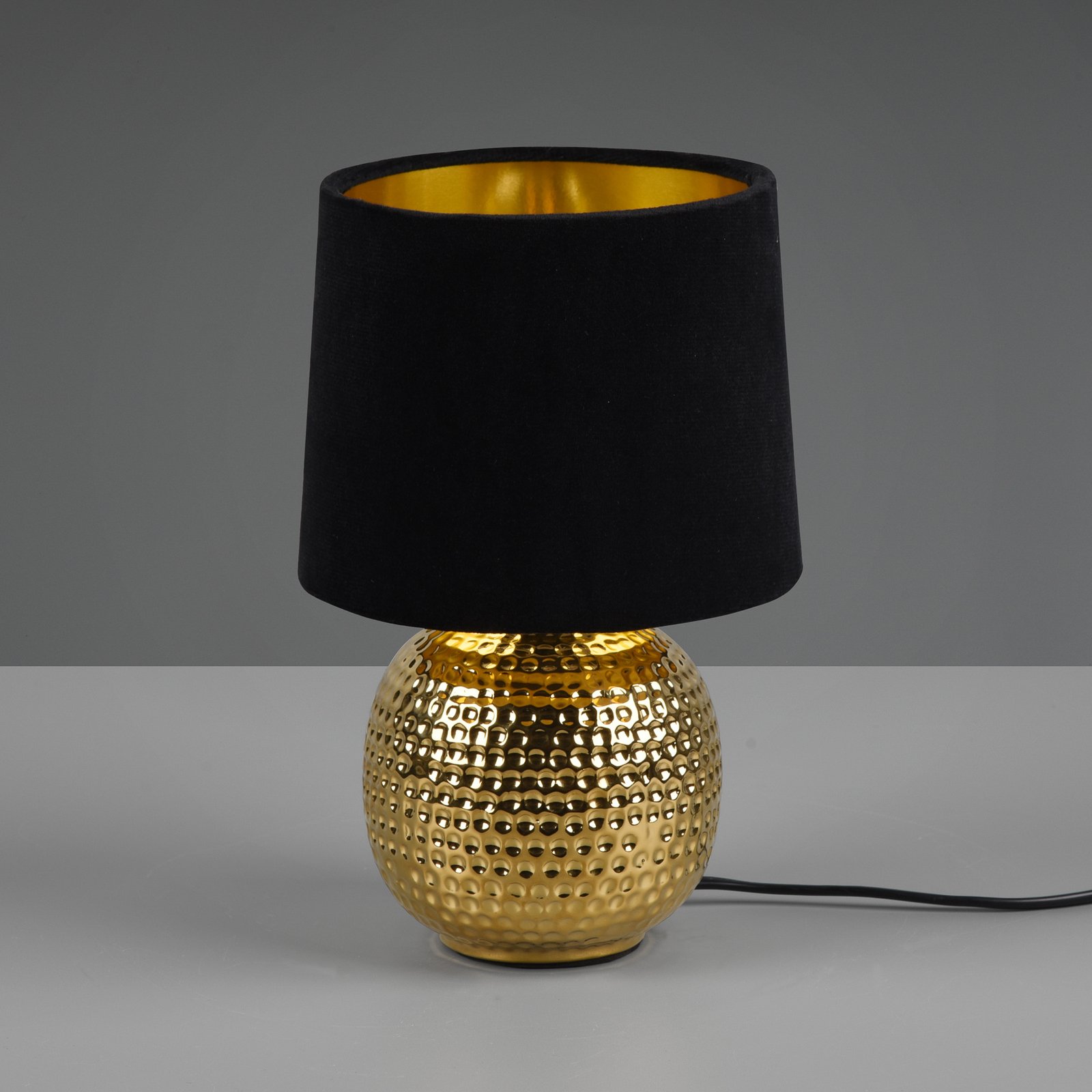 Stolová lampa Sophia keramika, čierna/zlatá