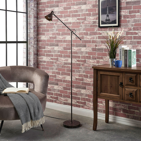 LED gulvlampe Zera, easydim, rustfarve og gylden