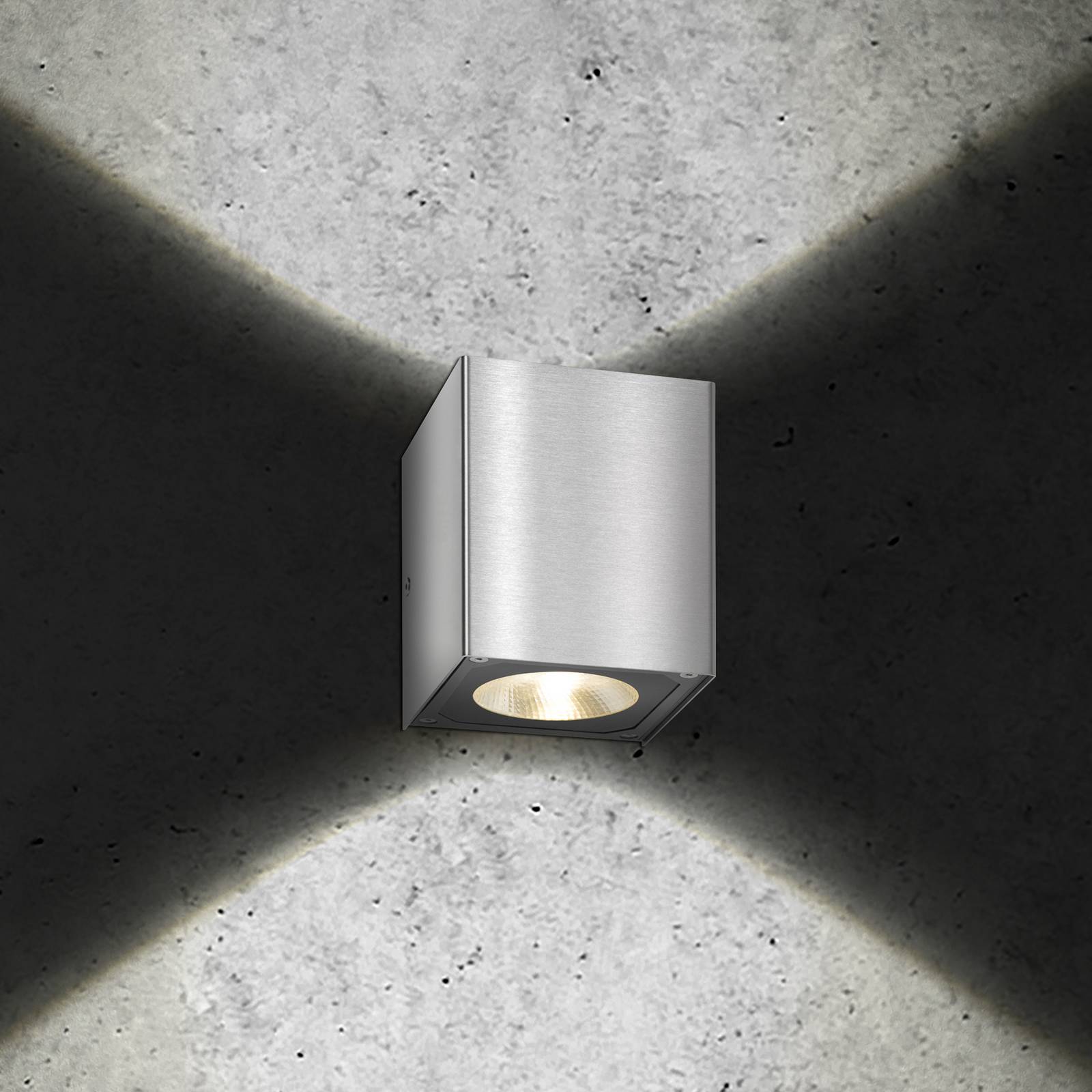 LCD Applique murale extérieure à LED 5026, acier inoxydable, 11 cm, IP54, haut/bas