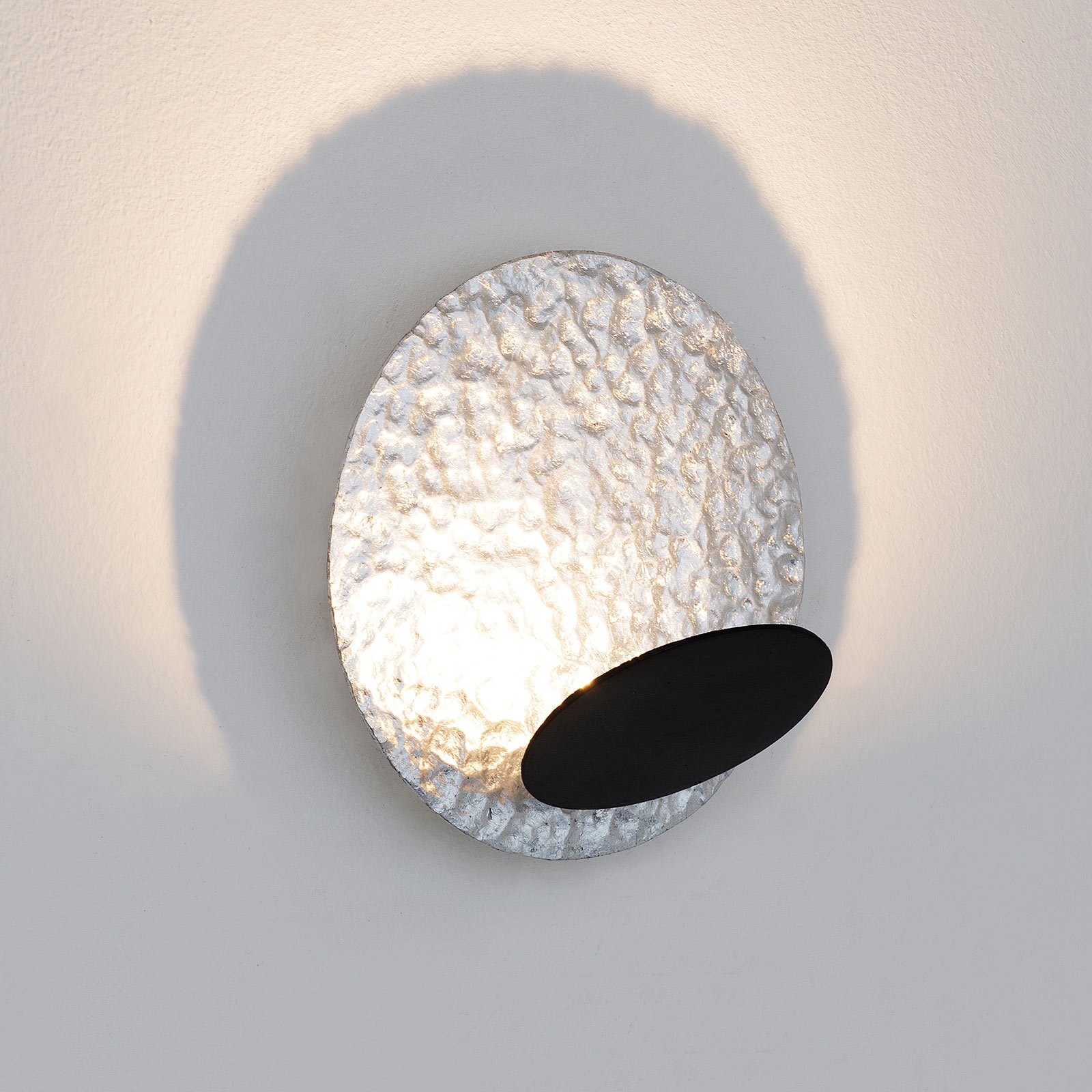 LED sienas lampa Infinity, sudraba krāsā, Ø 20 cm