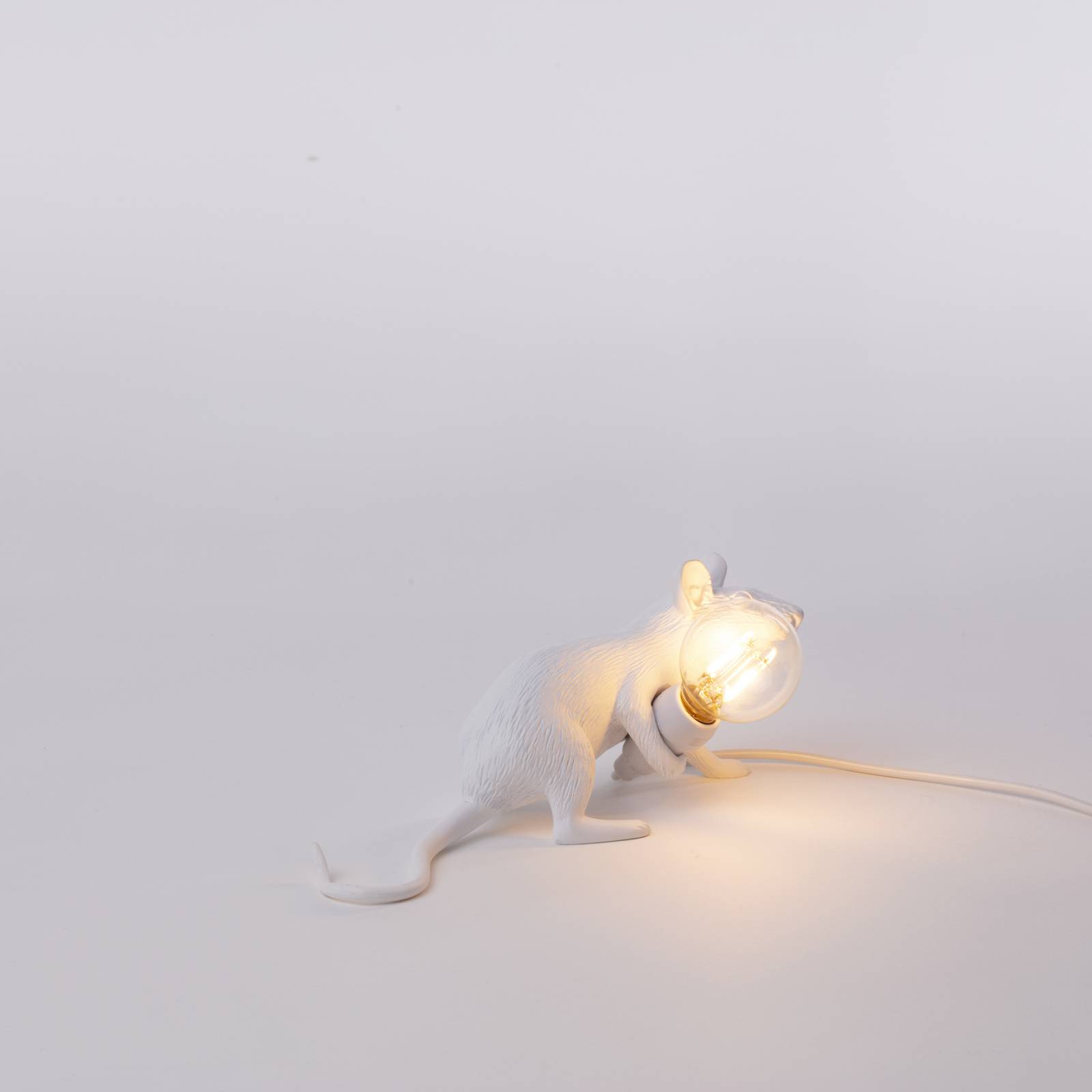 Lampa stołowa LED Mouse Lamp USB leżąca biała