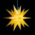 LED žvaigždė, lauko, 18 taškų, Ø 12 cm, baterija, geltona