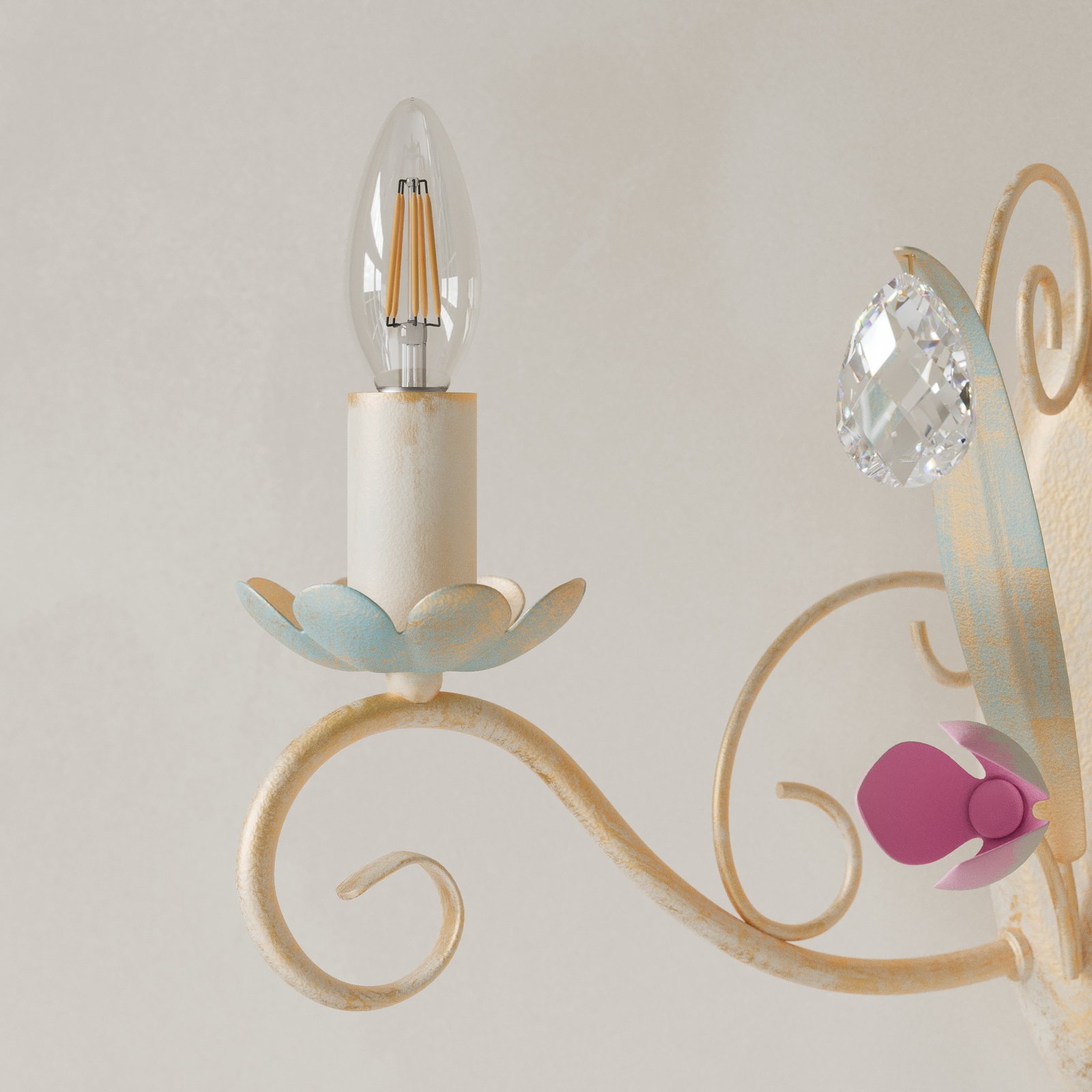 Luce wandlamp als luster, 2-lamps versie