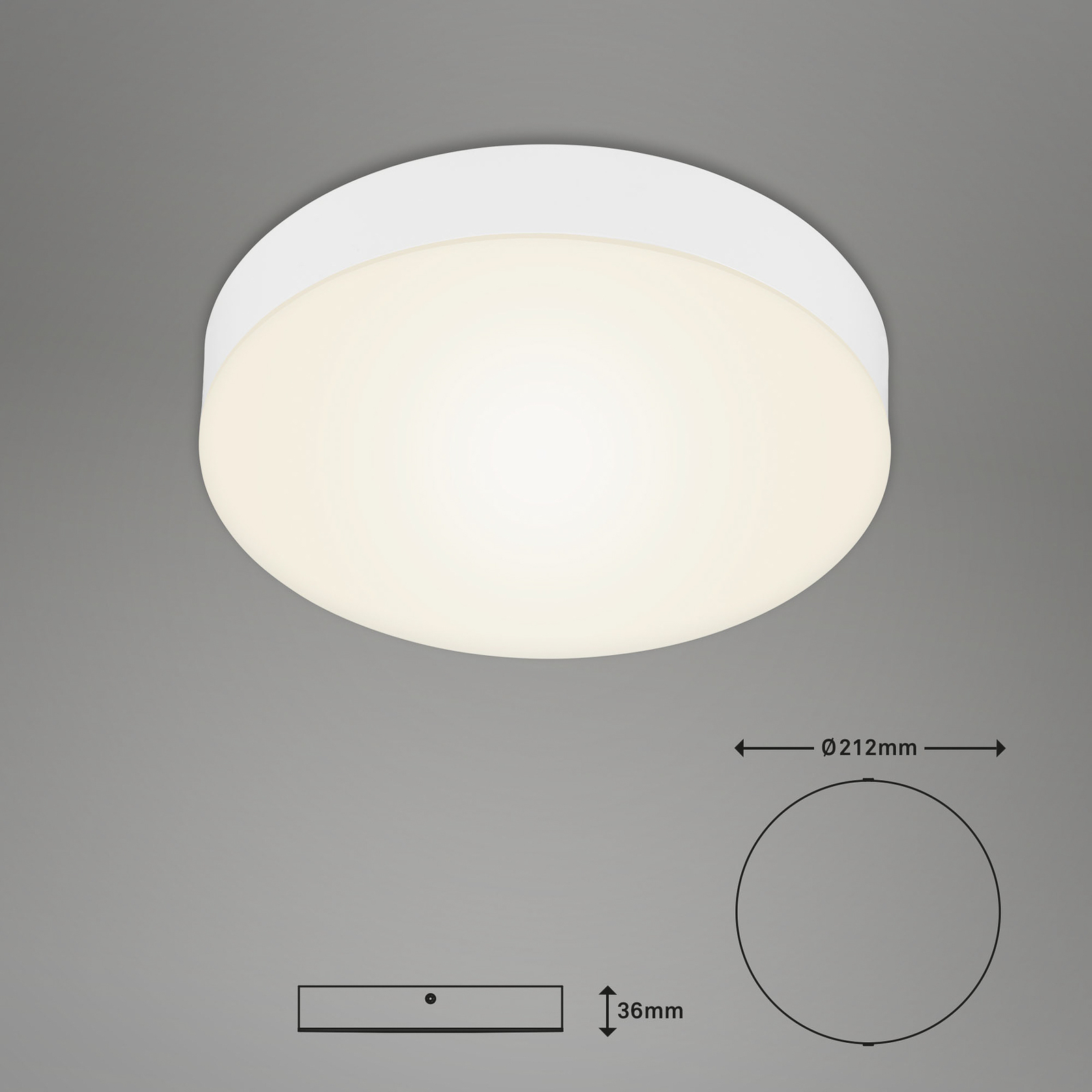 Stropní svítidlo LED Flame, Ø 21,2 cm, bílé