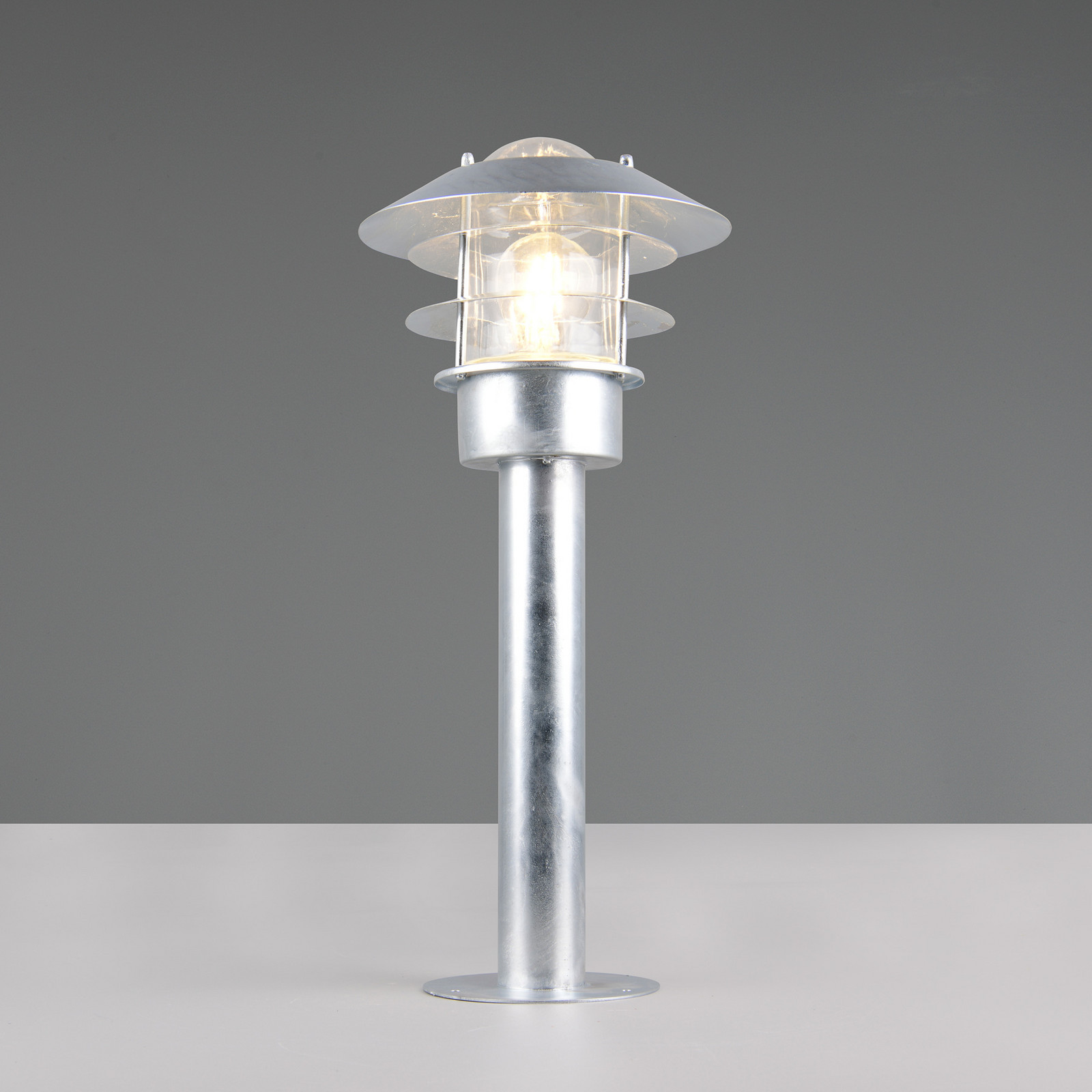 Trio Lighting Lampă cu soclu Ruvuuma culoare zinc înălțime 50 cm metal IP44 - zinc transparent