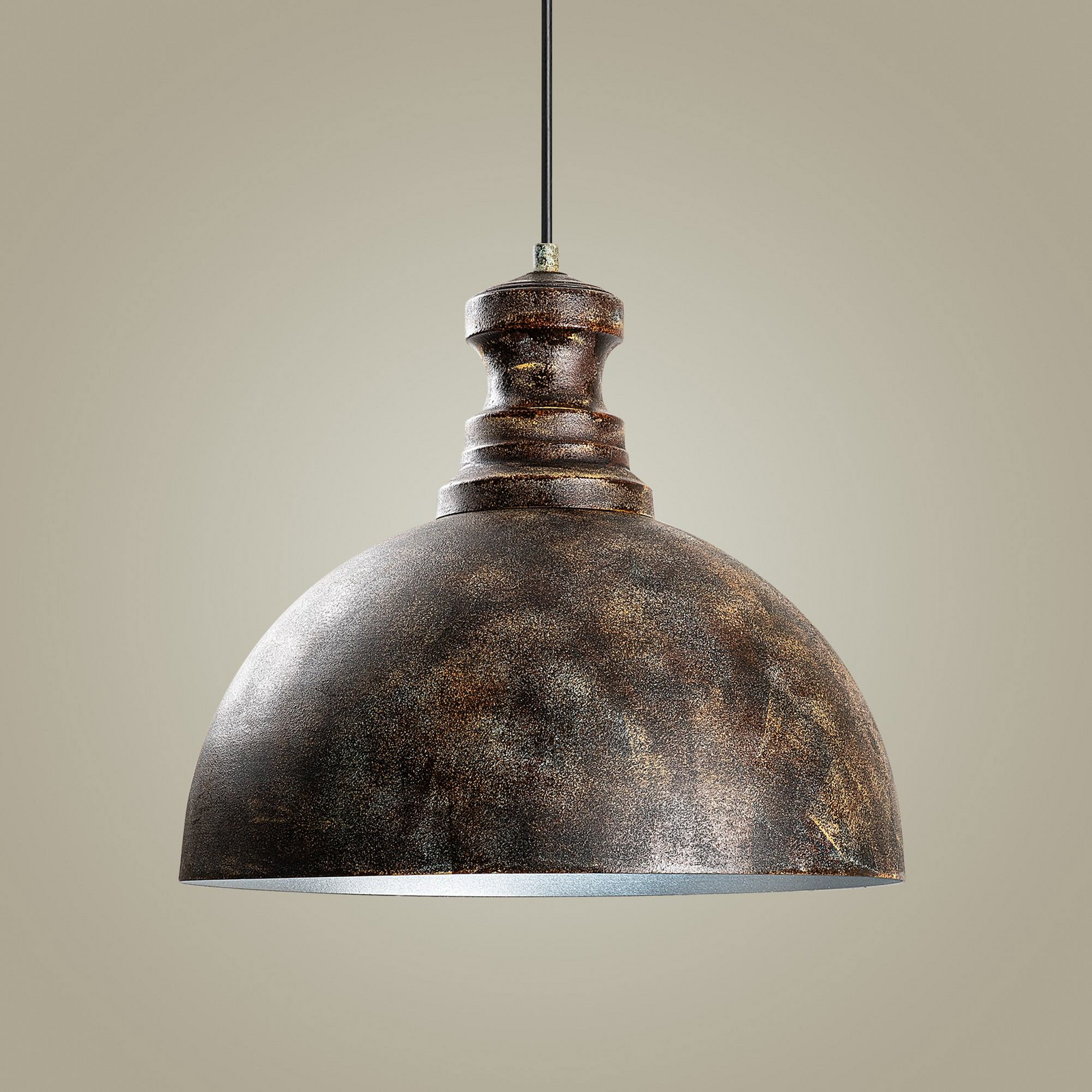 Pendelleuchte Saglam, 1-flammig, altmessing, Metall, Ø 40 cm