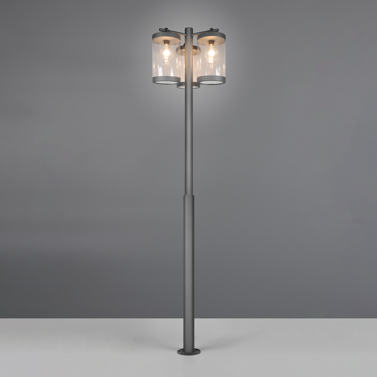 Sambesi outdoor light, H 240 cm, anthracite, twilight sensor