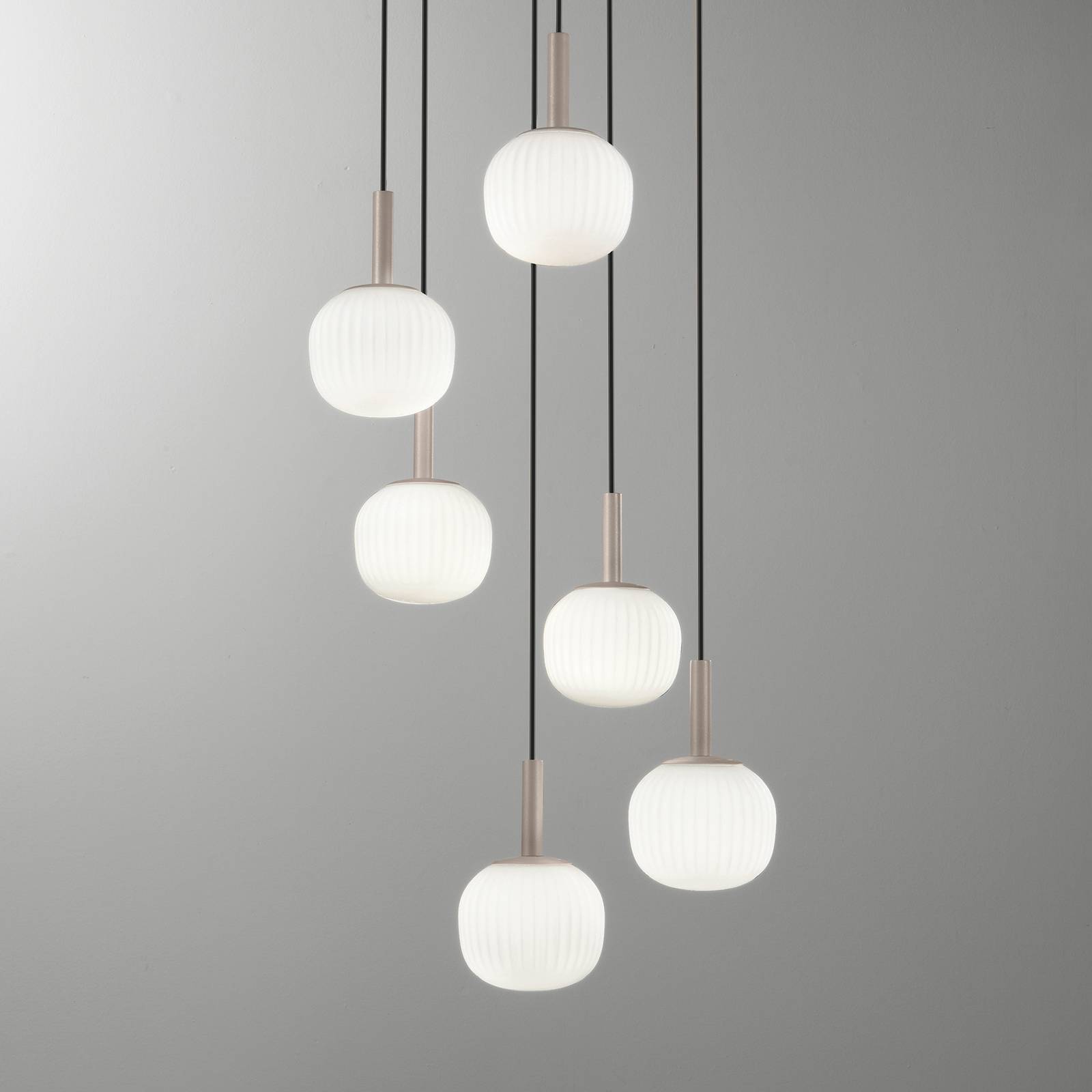  Luce Ambiente Design Luce Ambiente Design Lampada A Sospensione Eris, Lunghezza 51 Cm, Marrone/bianco, Metallo/vetro, A 6 