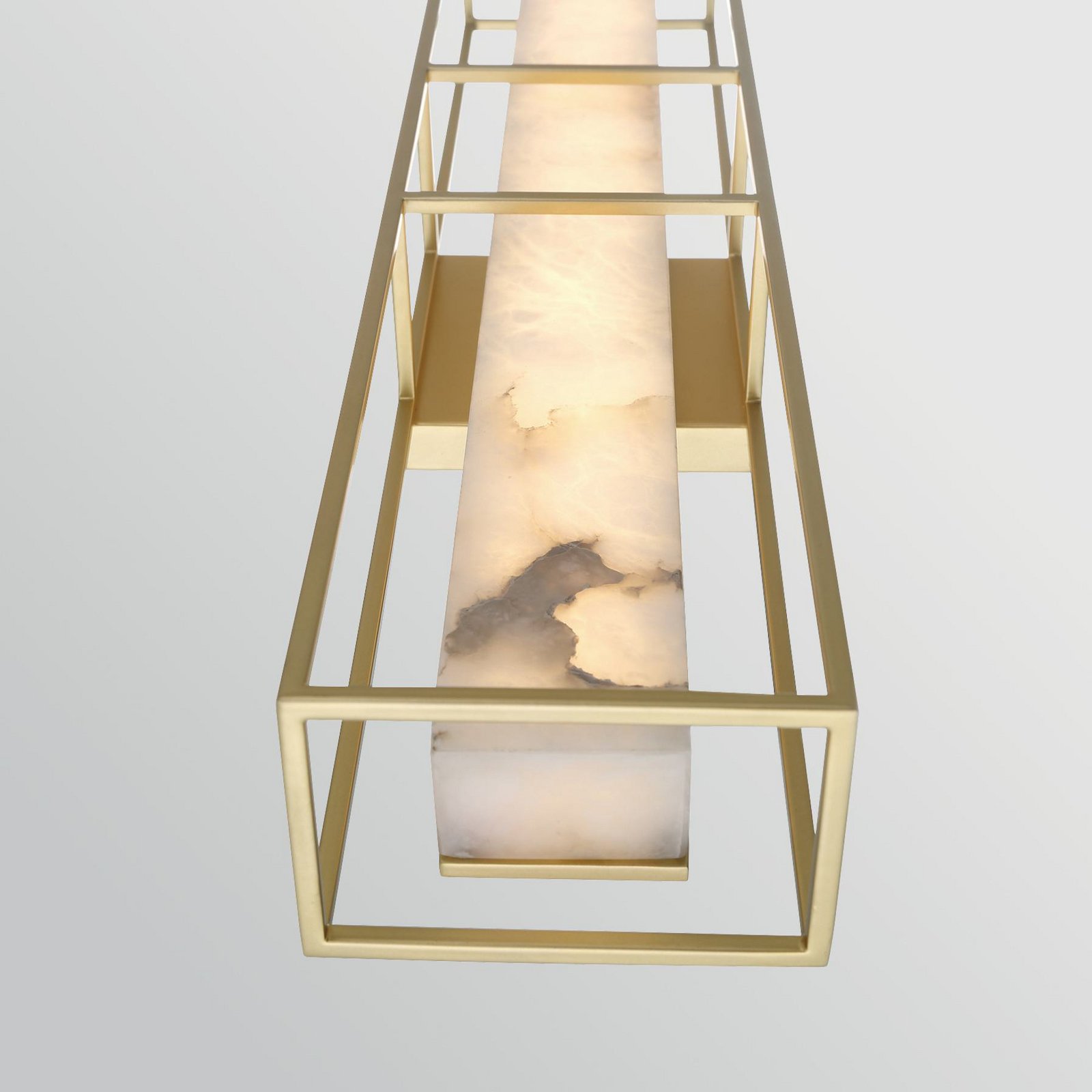 BLAKLEY LED outdoor wall lamp, gold/alabaster, height 61 cm, IP44