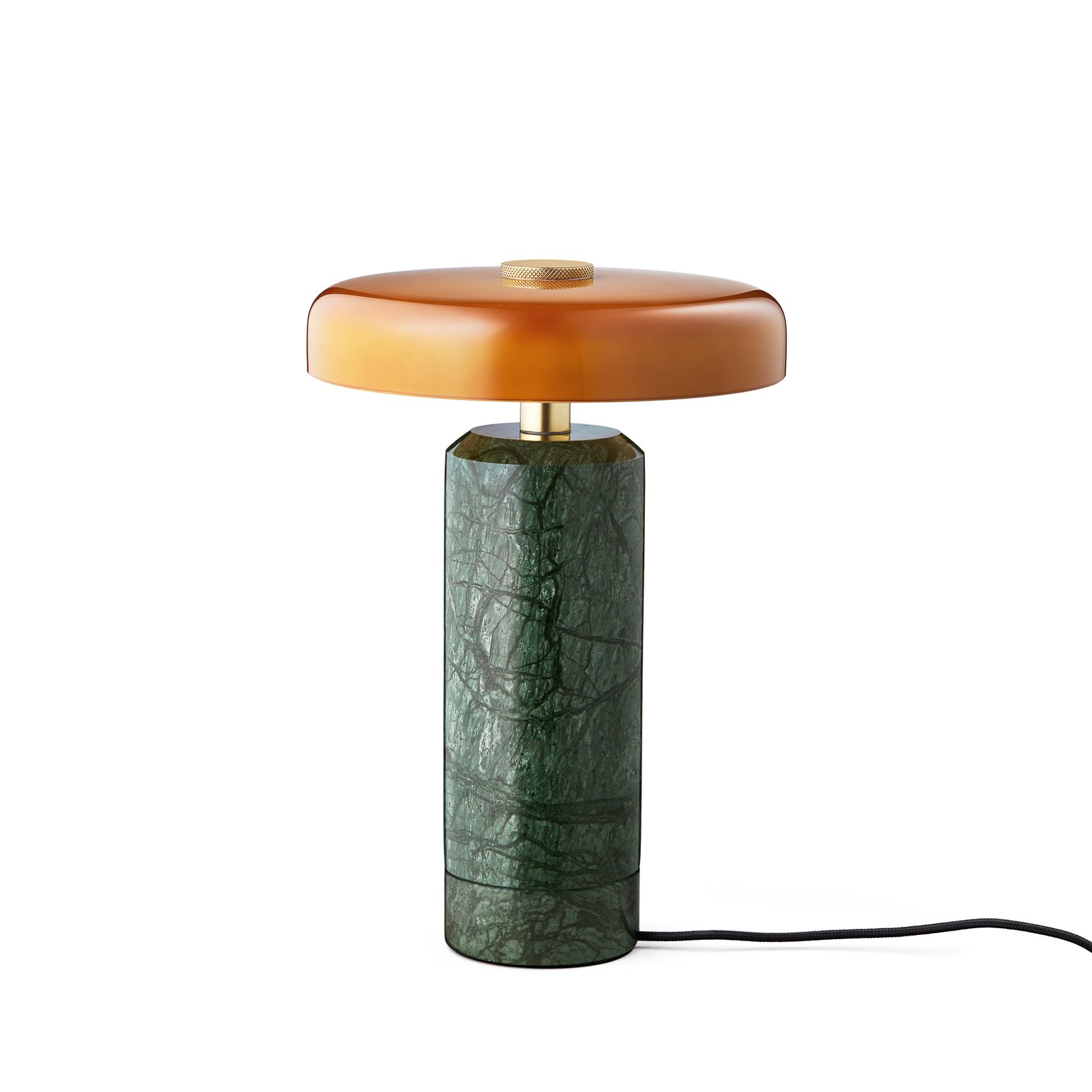 Lampă de masă reîncărcabilă Trip LED, verde / portocaliu, marmură, sticlă,