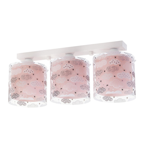Deckenlampe Clouds für Kinderzimmer 3-flammig rosa
