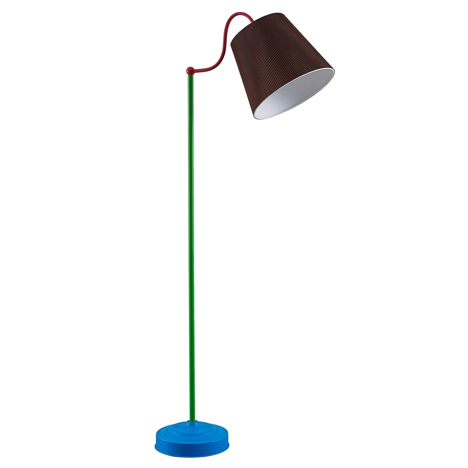 Lindby Christer floor lamp, multicoloured, 150 cm, for Living / Dining Room, iron, fabric, E27, 60 W, W: 30 cm, H: 150 cm