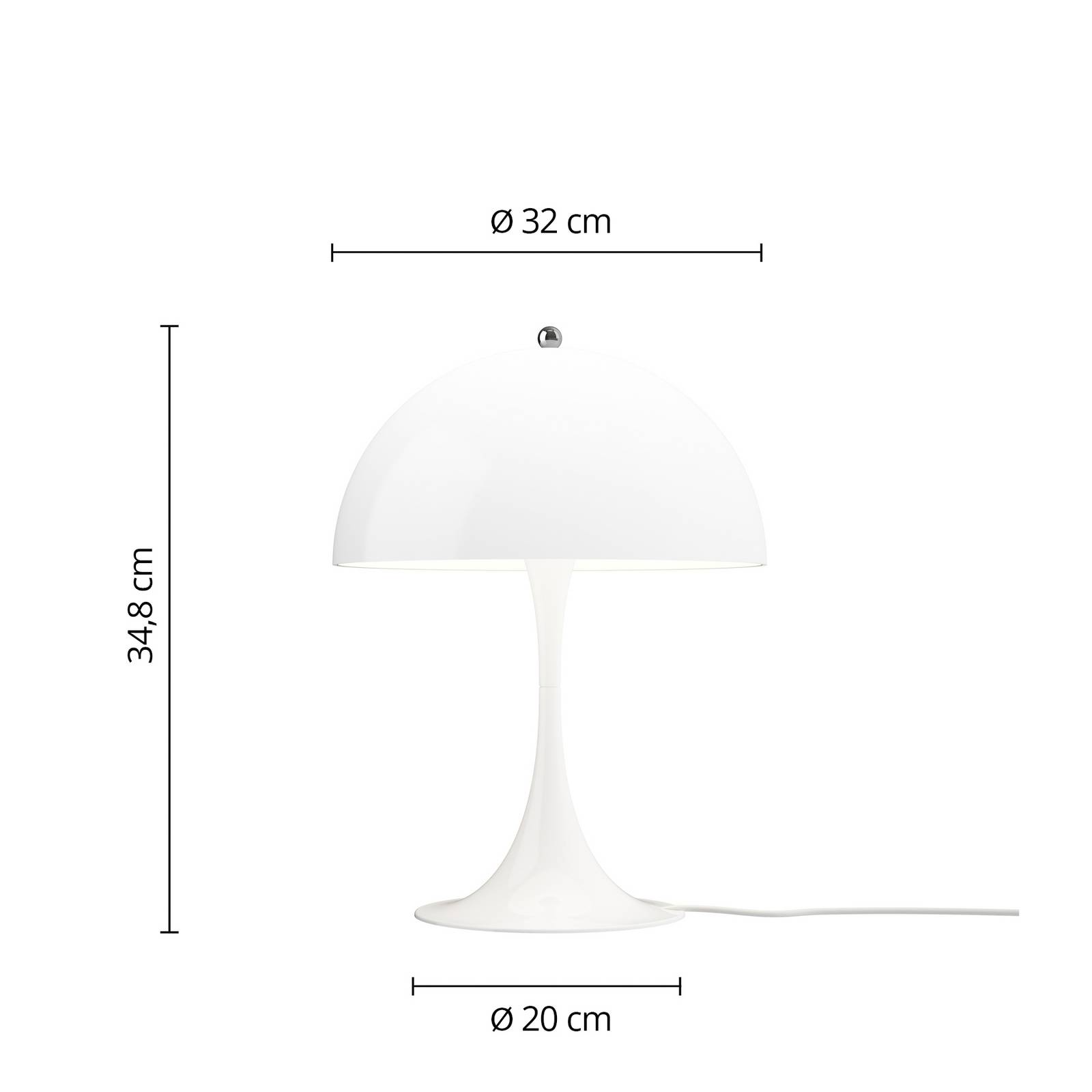 Louis Poulsen Tischlampe Panthella 320, weiß, Ø 32 cm, E14 günstig online kaufen