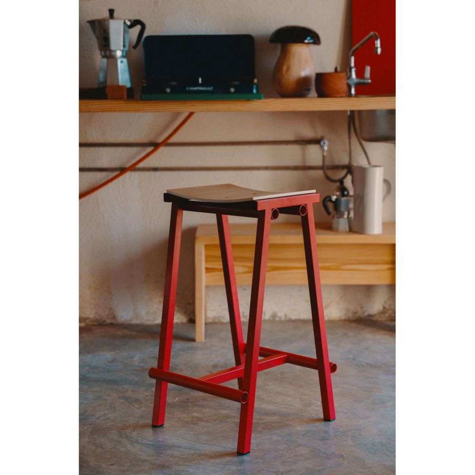 Taburete 8 Bar Stool Low Signal Červená - Hay