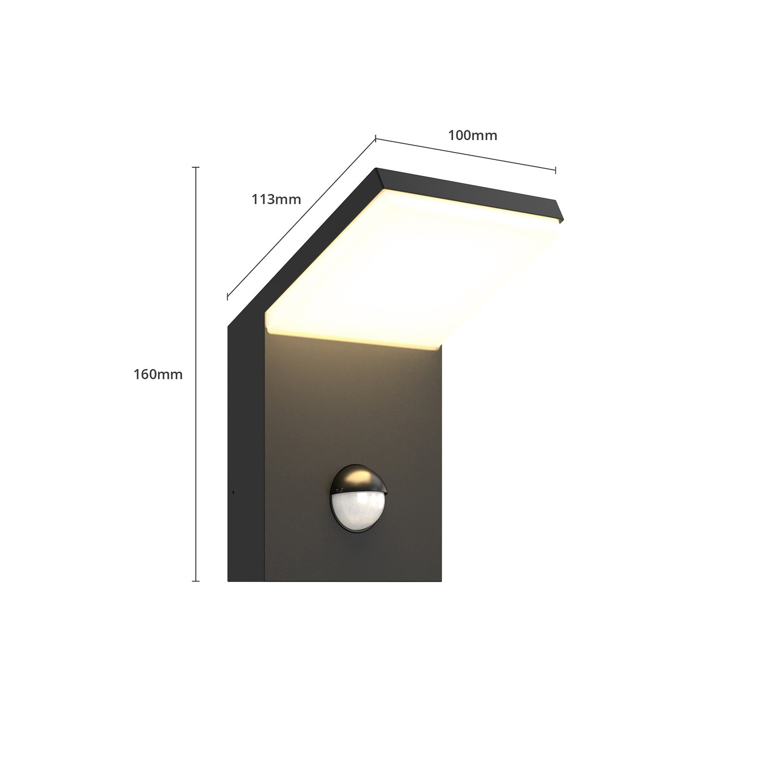 LED-Utevegglys Nevio med bevegelsessensor