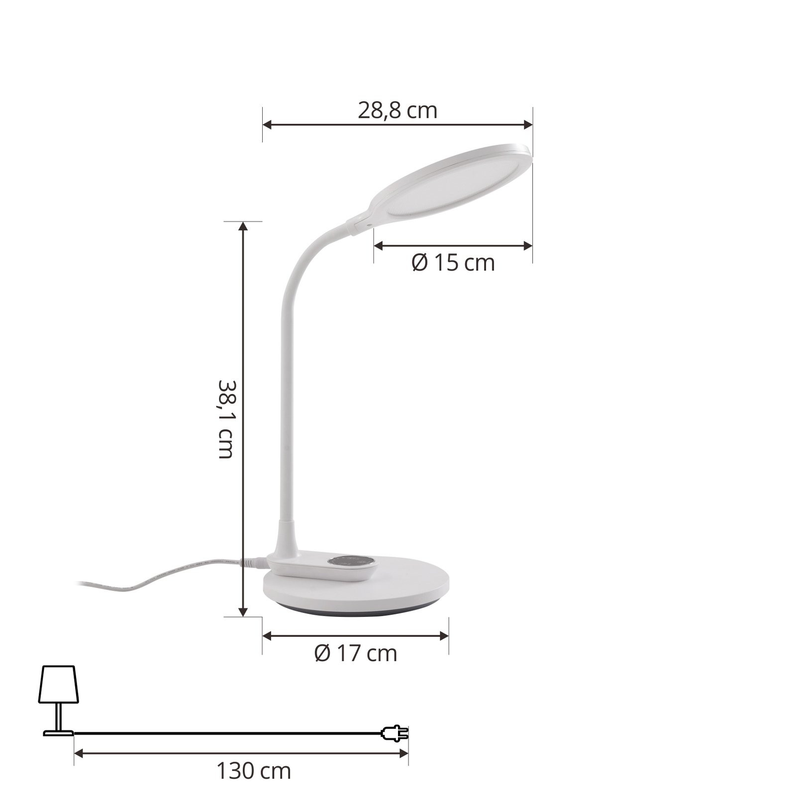Stolná LED lampa Lindby Valtaria, biela, CCT, stmievateľná