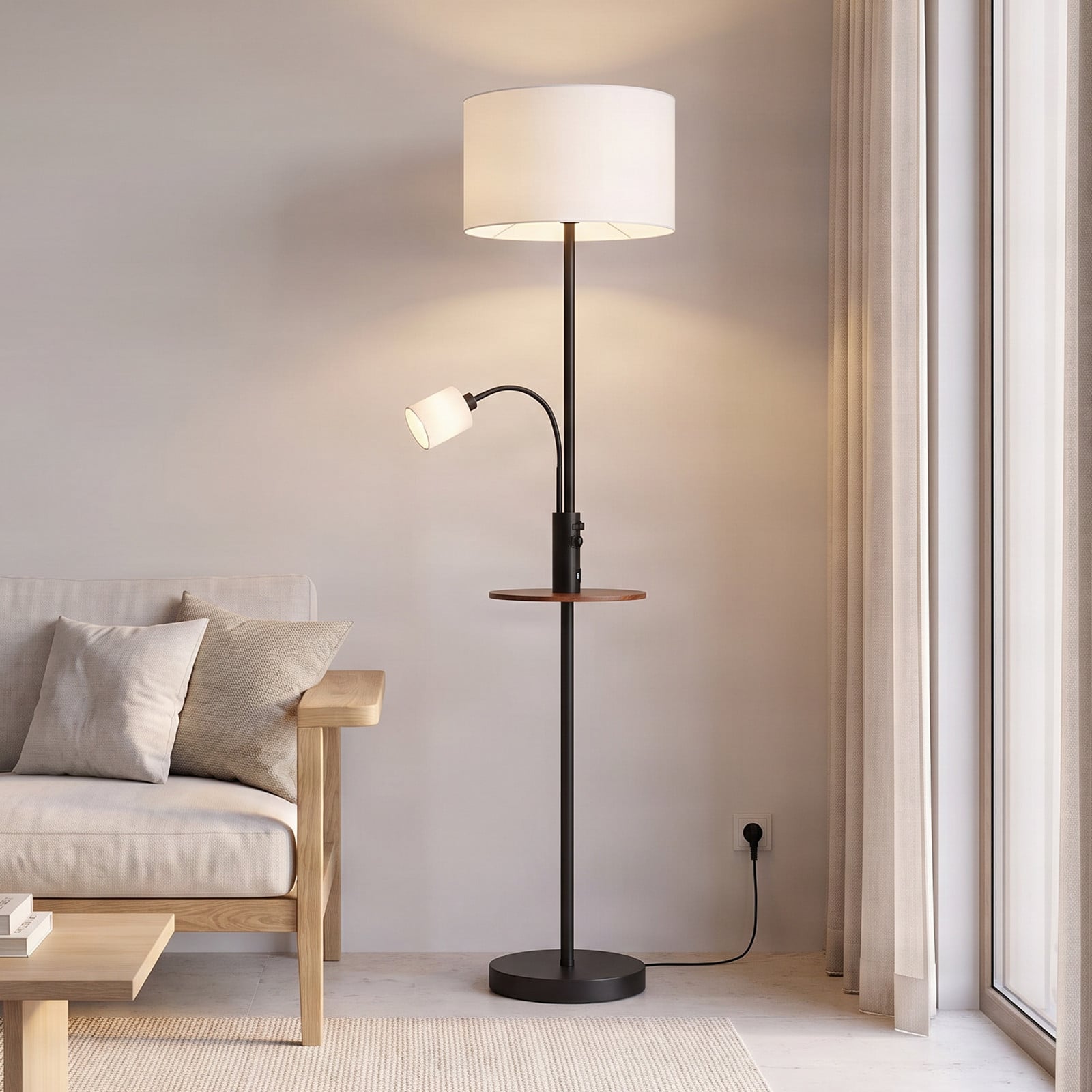 Aovan Lampadaire USB Black - Lindby