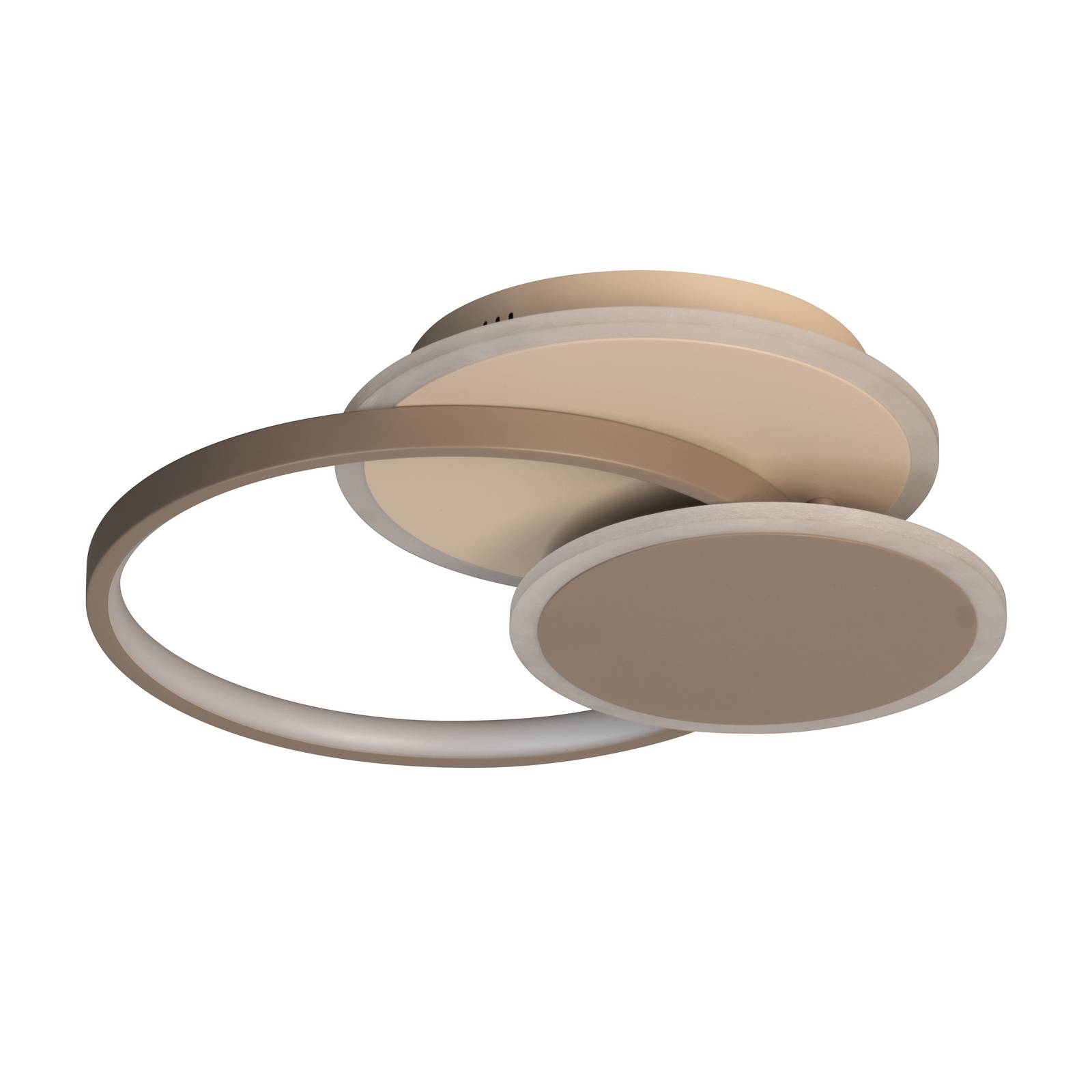 LED-Deckenlampe Tomo, greige/sandfarben, 40 cm, Metall, CCT günstig online kaufen