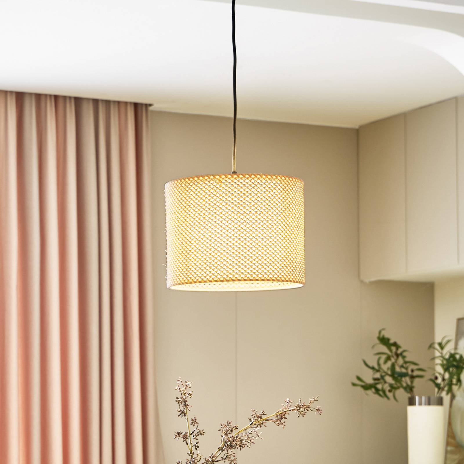 Lampa wisząca Soula Ø 26 cm beżowy tworzywo sztuczne E27