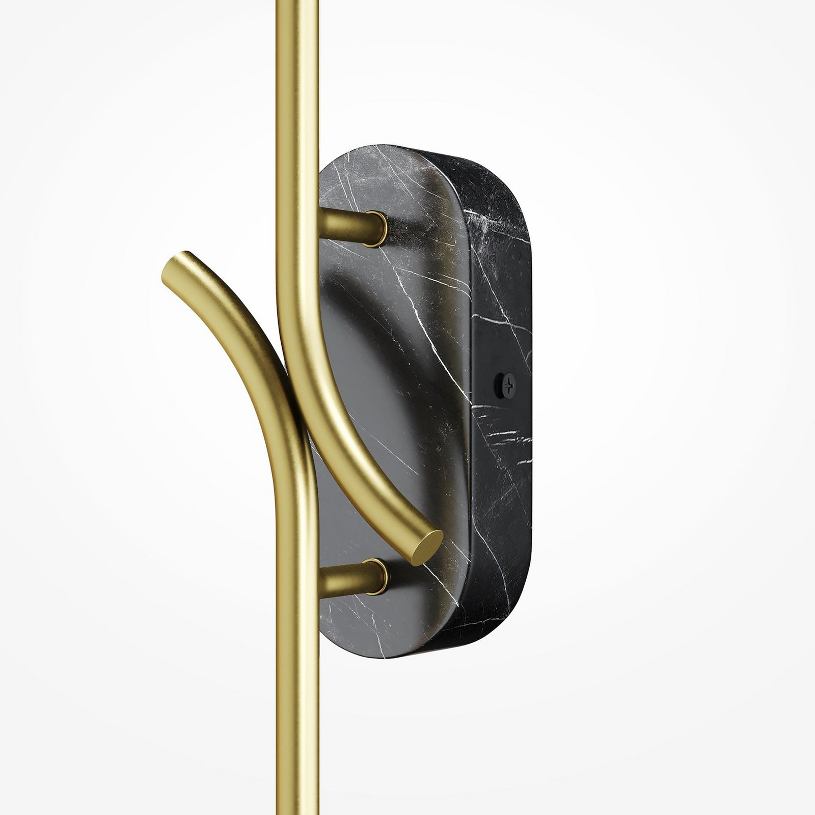 Aplique de pared LED RENAISSANCE, latón/negro, altura 63 cm, 2 luces.