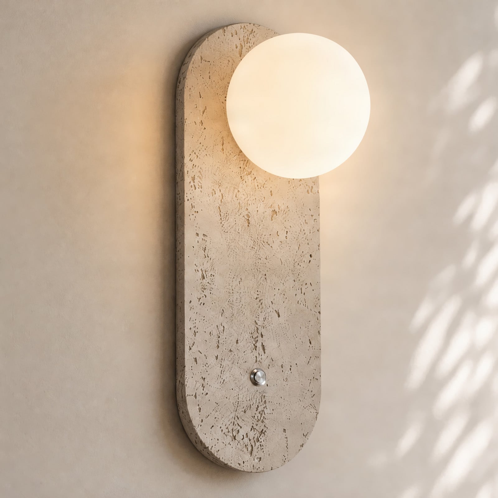 Applique murale Lumille, verre, hauteur , beige/blanc - Lindby