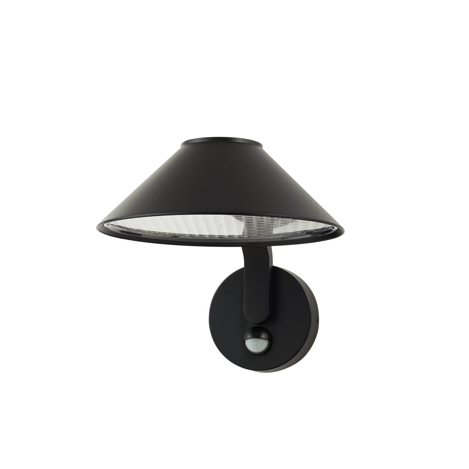 Lindby LED-Wandlampe Capelo, schwarz, Metall, Sensor, Ø20cm