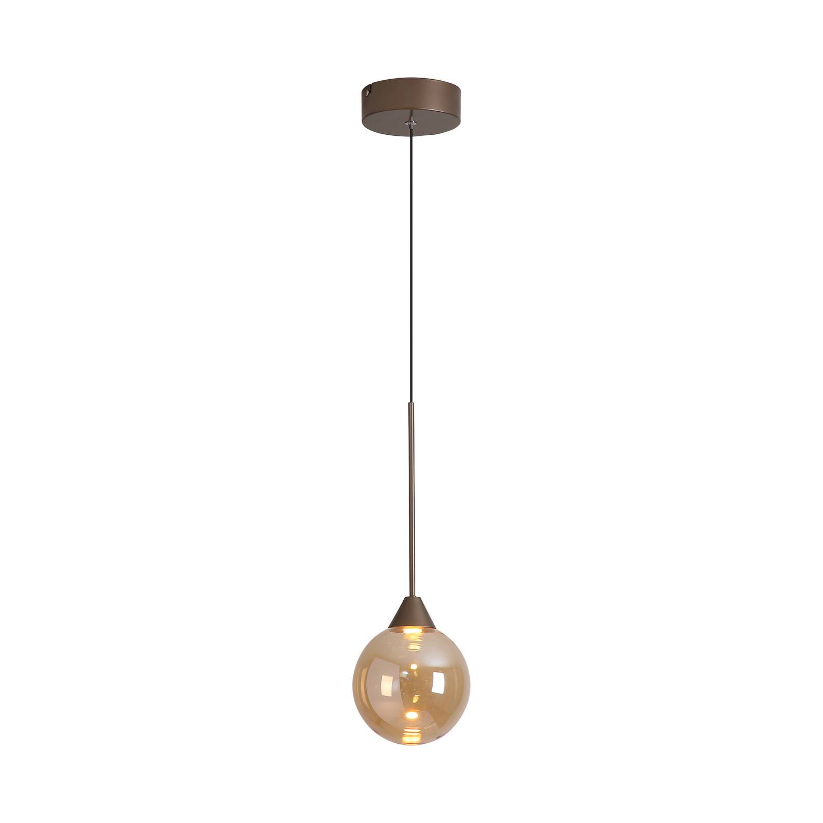 LED-Hängeleuchte Opus Lux, 1-fl., bronze, Glas amber, CCT