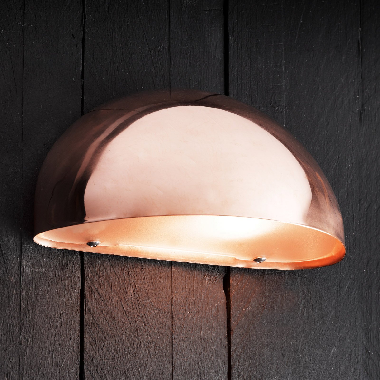Bergen wall light, semicircular, copper