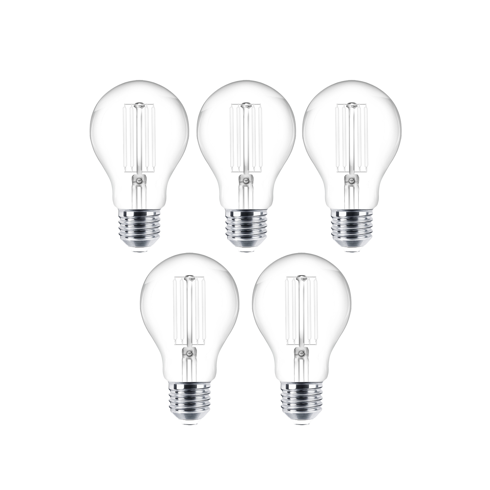 LED bulb filament E27 clear 7W 2700K 806lm set of 5