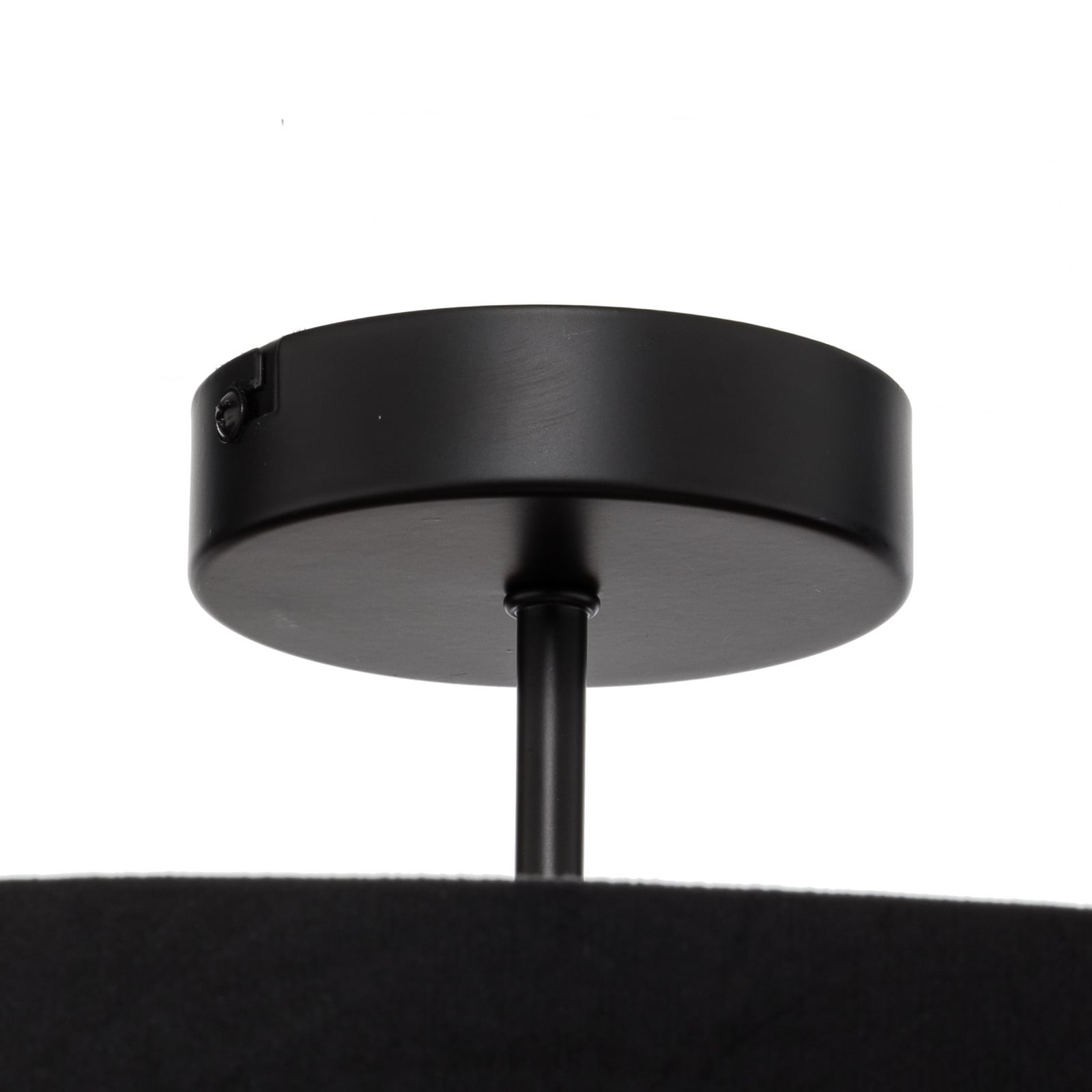 Plafoniera Lindby Jusari, nera, tessuto, Ø 56 cm, E27