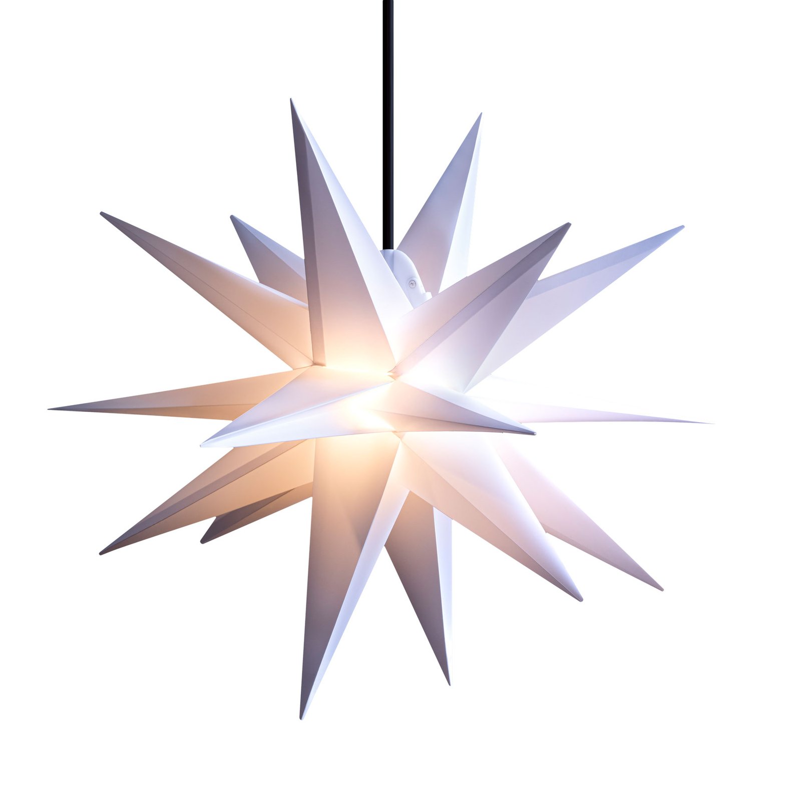 Stern Weihnachten weiß beleuchtet Ø 45 cm mit 18 Zacken zum Aufhängen außen 